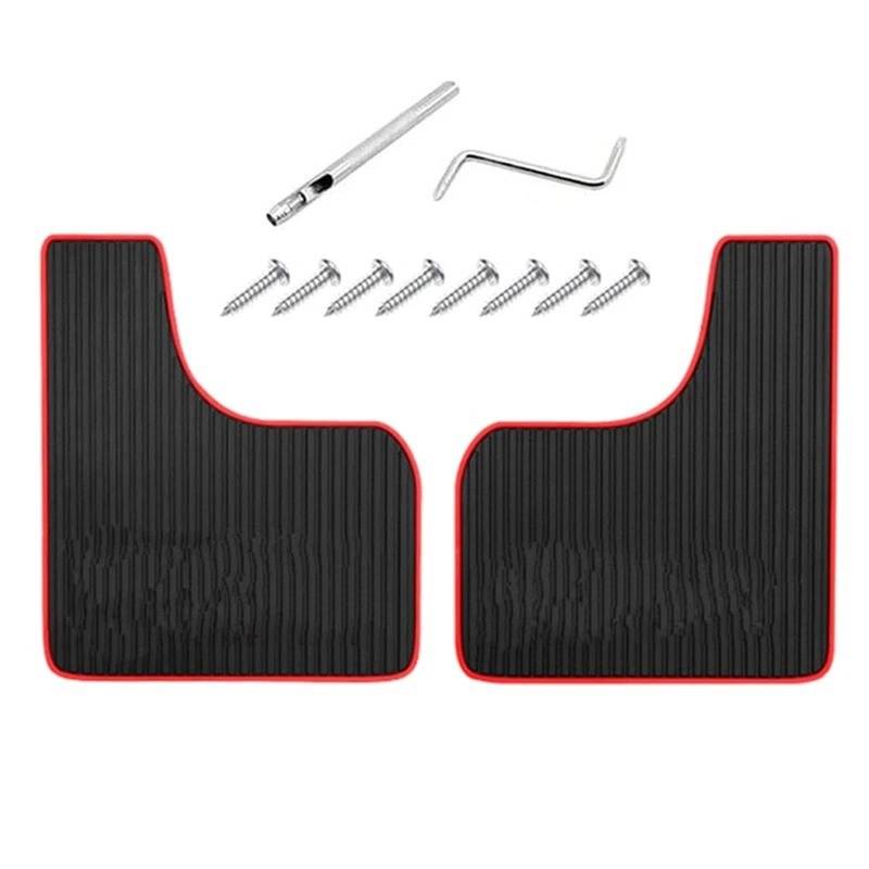 Auto Schmutzlappen Universal Auto Vorne Hinten Räder Schmutzfänger PP Splash Fender Guards Auto Zubehör Auto Kotflügel(2pcs Red) von tusgt