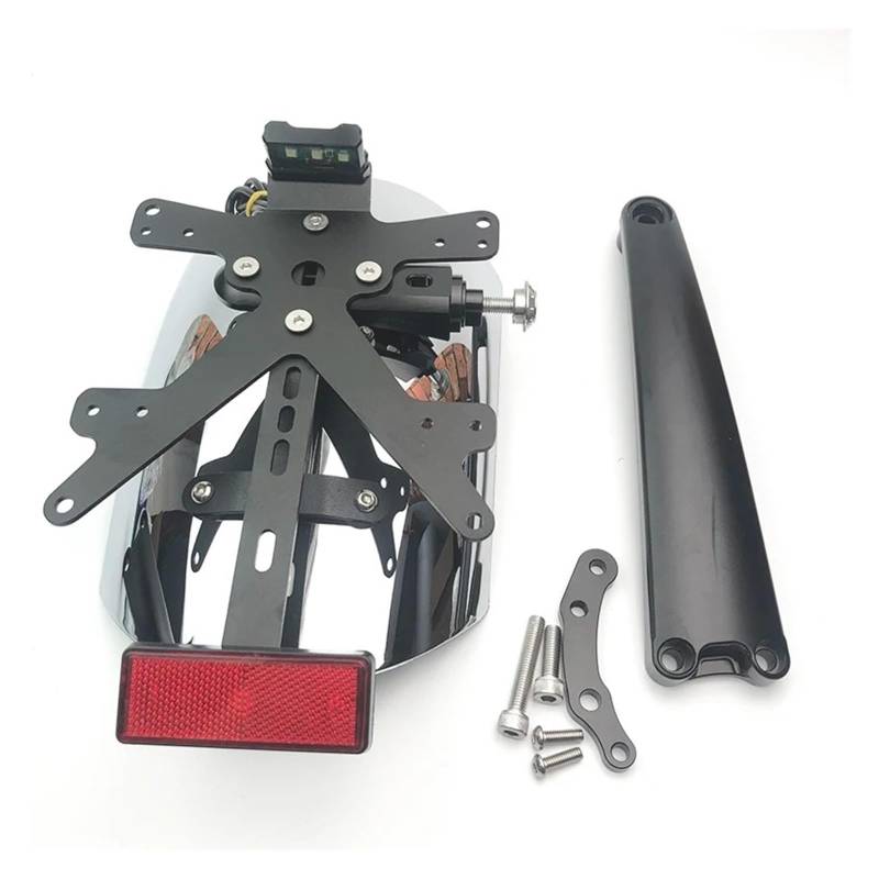 Motorrad-Kotflügel R FÜR NINET FÜR R9T Scrambler 2014-2023 2020 2021 2022 Motorrad Kotflügel Hinten Halterung Kotflügel Mit Kennzeichen Motorrad-Kotflügel(Chrome) von tusgt