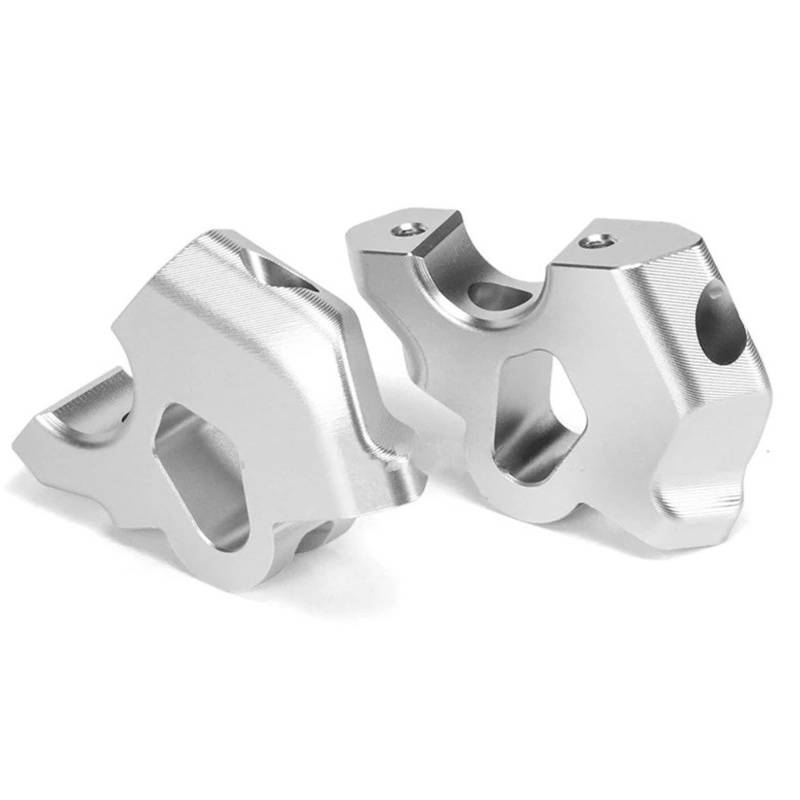 Motorrad Lenker Riser Für R1300GS 2023 2024 Motorrad Lenker Riser Drag Griff Bar Heber Clamp Verlängern Adapter Motorrad Lenkererhöhung(Silver) von tusgt