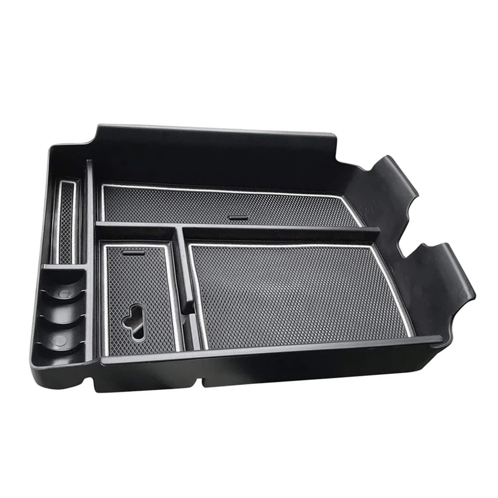 tuyda 1 Stück Mittelkonsolen-Armlehnen-Aufbewahrungsbox, passend for Volkswagen, passend for Atlas, 2018–2021 Handschuhfach-Halterbox Ablagefach für die Armlehne des Fahrzeugs(Black White Line) von tuyda