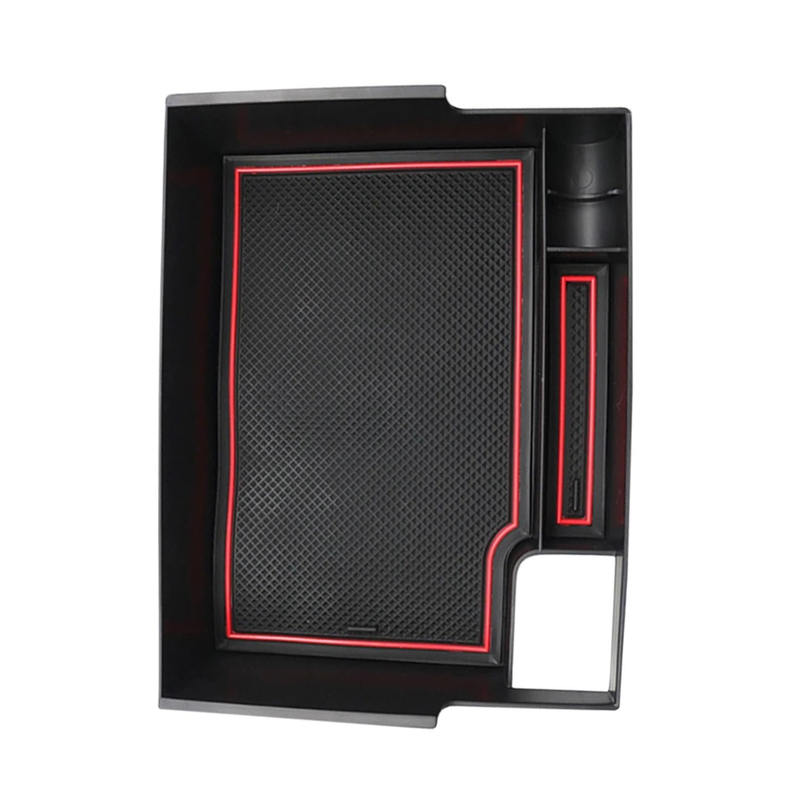 tuyda 1-teilige Mittelkonsolen-Organizer-Box, passend for Ford, Explorer 2020–2023, Auto-Mittelarmlehne, ABS-Hilfsaufbewahrungsbox Ablagefach für die Armlehne des Fahrzeugs(Black Red Line) von tuyda