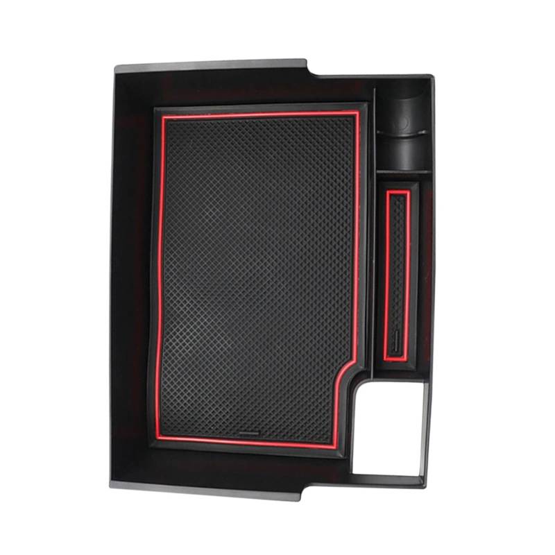 tuyda 1-teilige Mittelkonsolen-Organizer-Box, passend for Ford, Explorer 2020–2023, Auto-Mittelarmlehne, ABS-Hilfsaufbewahrungsbox Ablagefach für die Armlehne des Fahrzeugs(Black Red Line) von tuyda
