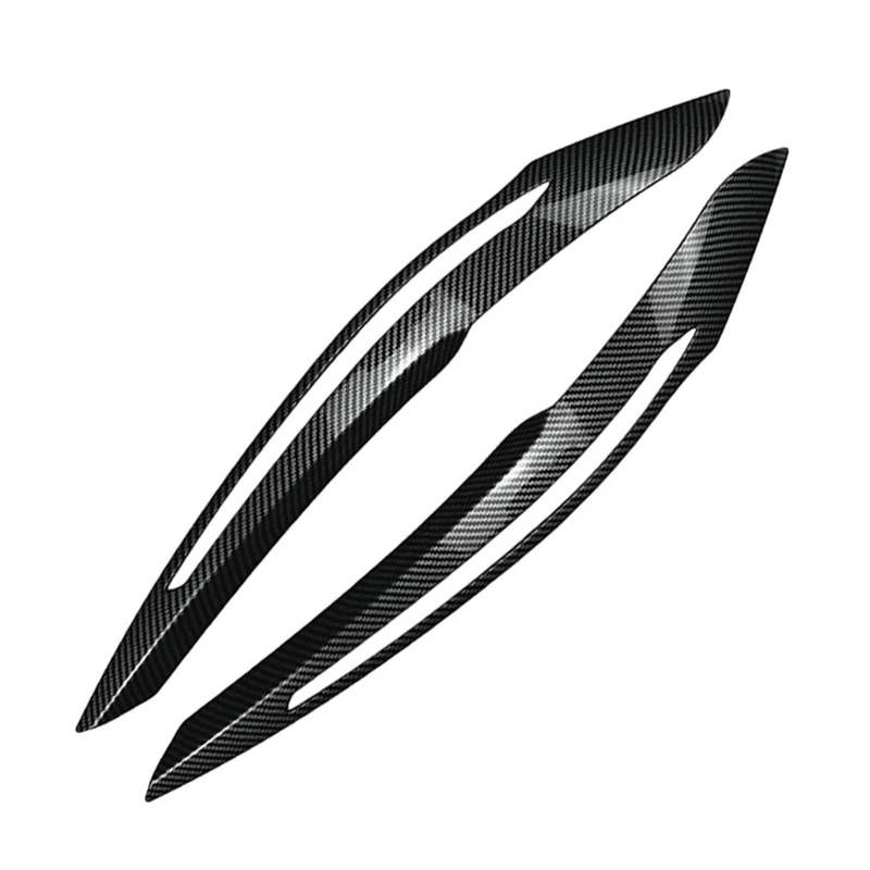 tuyda 2-teilige Auto-Scheinwerfer-Augenbrauenabdeckung, passend for, 1er F20 F21 Advance Version 2011–2014, dekorative Augenlider Scheinwerfer-Augenbrauenschutz(Carbon Fiber Black) von tuyda