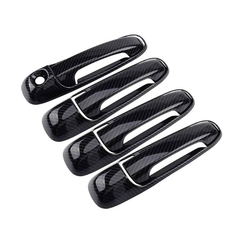 tuyda 8-teilige Zierleiste for Türgriffabdeckungen, passend for Dodge, Dakota Ram 1500 2500 3500 Durango, Styling-Zubehör im Kohlefaser-Stil Dekorative Auflage für Autotürgriffe von tuyda