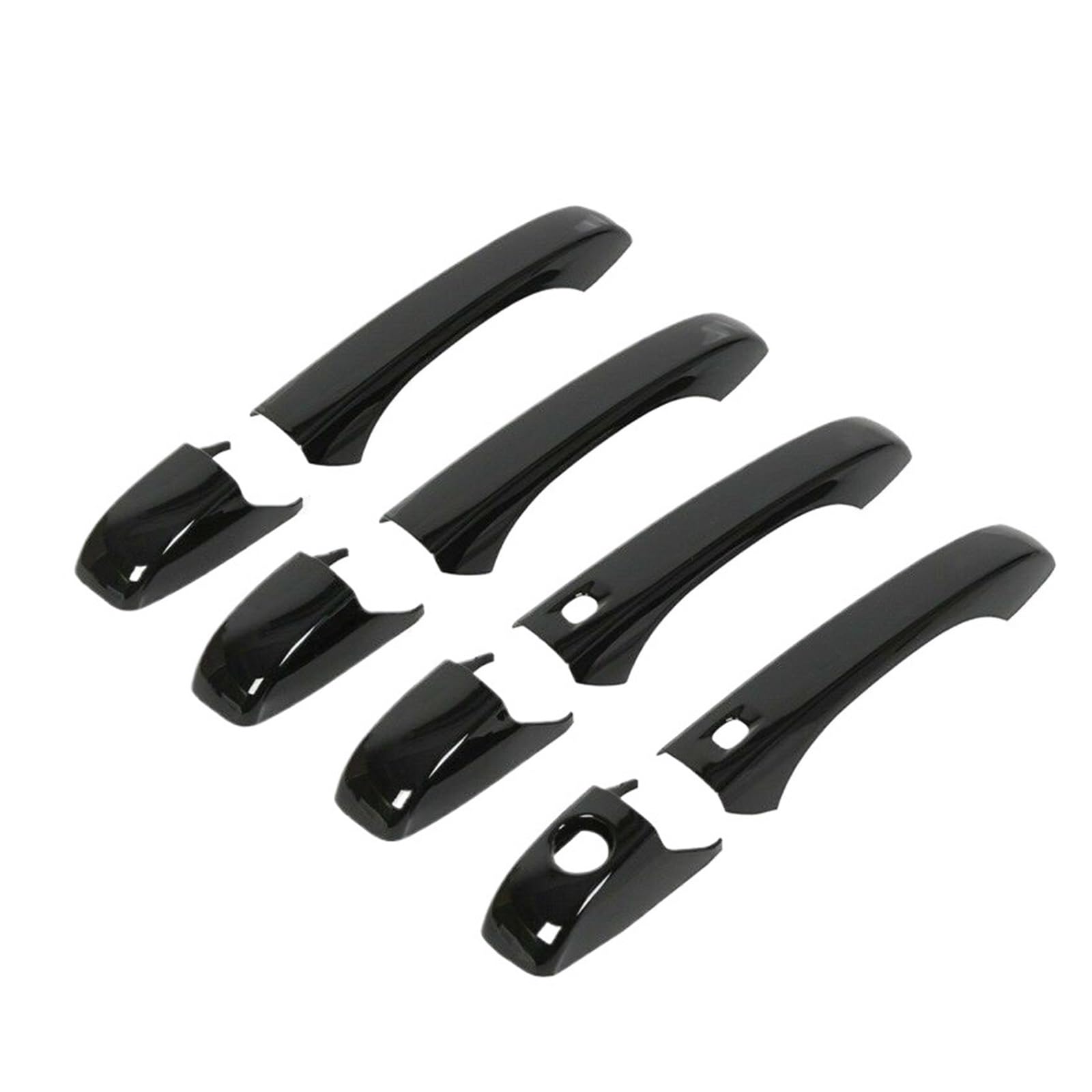 tuyda Aufkleber for Autotürgriffabdeckung, passend for Jeep, Grand Cherokee 2011–2019, glänzendes schwarzes Chrom-Styling-Zubehör Dekorative Auflage für Autotürgriffe(Black 2 buttons) von tuyda