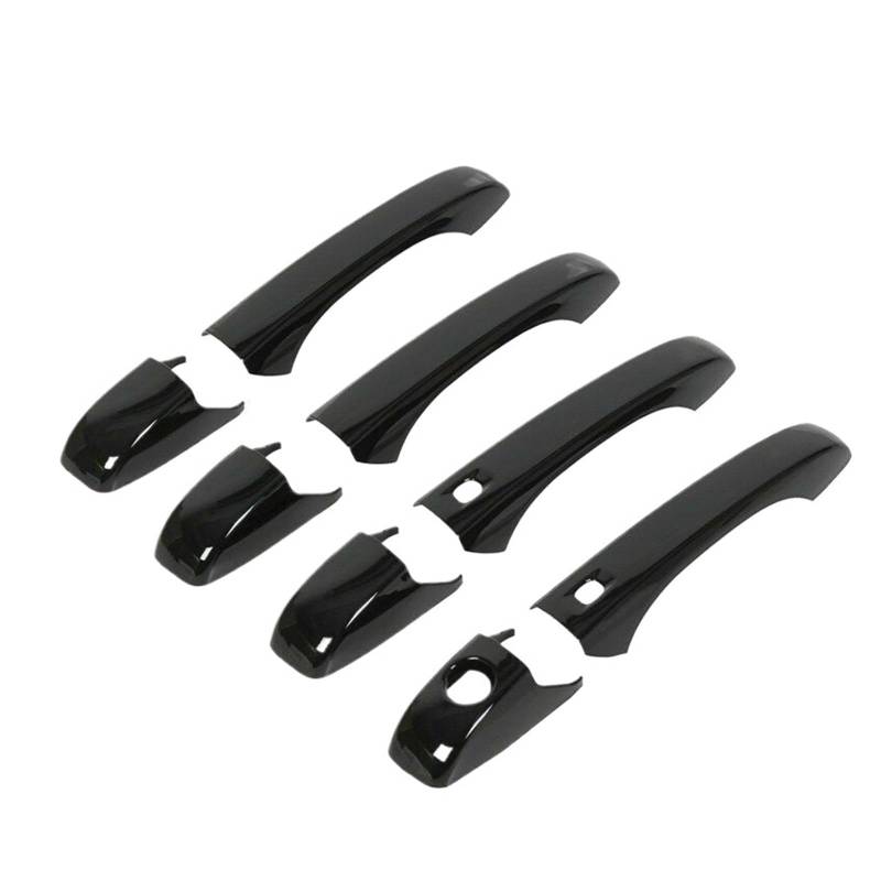 tuyda Aufkleber for Autotürgriffabdeckung, passend for Jeep, Grand Cherokee 2011–2019, glänzendes schwarzes Chrom-Styling-Zubehör Dekorative Auflage für Autotürgriffe(Black 2 buttons) von tuyda
