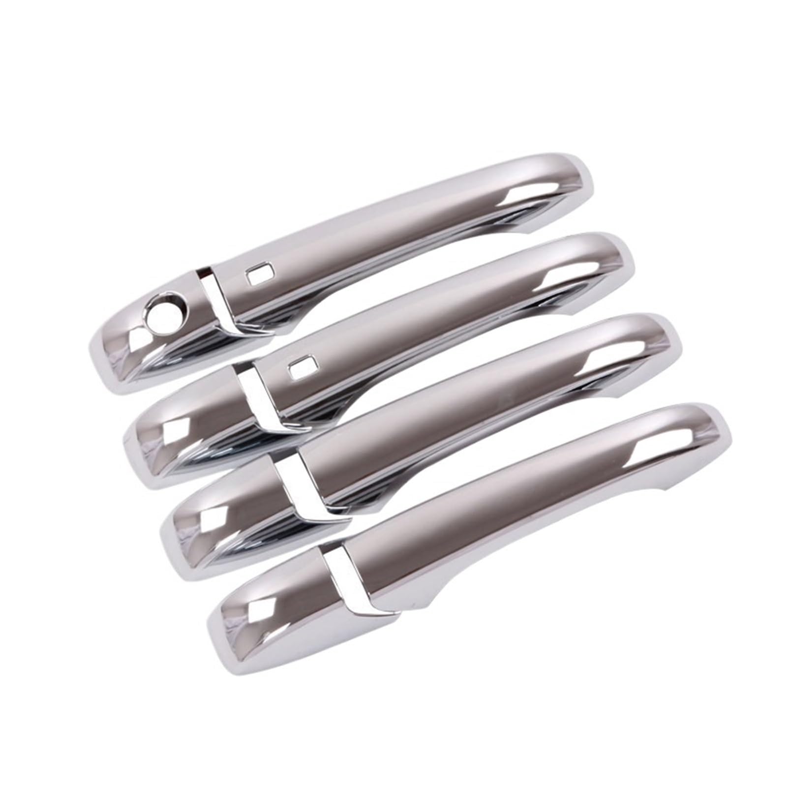tuyda Aufkleber for Autotürgriffabdeckung, passend for Jeep, Grand Cherokee 2011–2019, glänzendes schwarzes Chrom-Styling-Zubehör Dekorative Auflage für Autotürgriffe(Silver 2 buttons) von tuyda