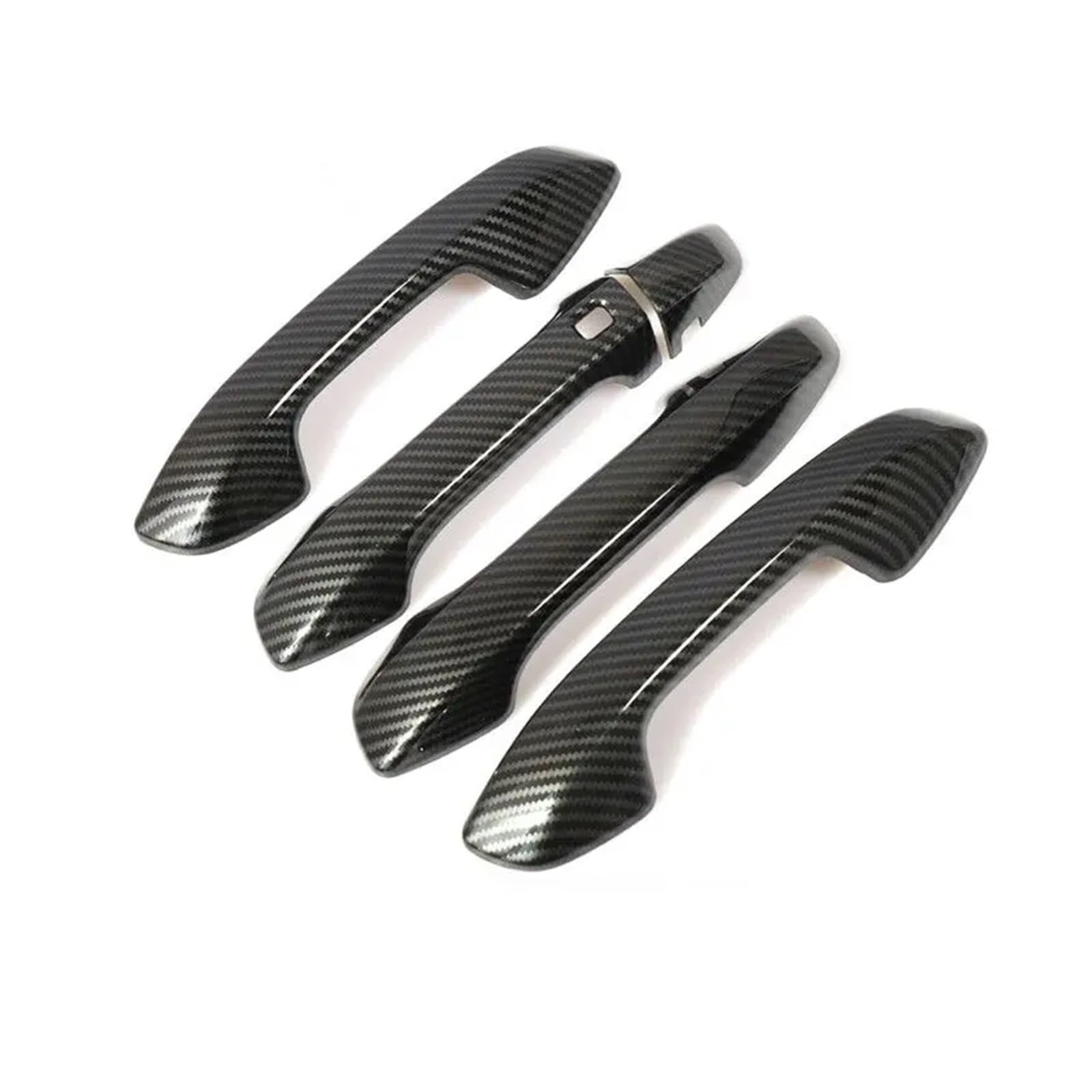 tuyda Aufkleber for Autotürgriffabdeckung, passend for Kia, Forte Cerato K3 BD 2019–2022 GT, Carbonfaser-Chrom-Styling-Zubehör-Aufkleber Dekorative Auflage für Autotürgriffe(Carbon 1 button) von tuyda