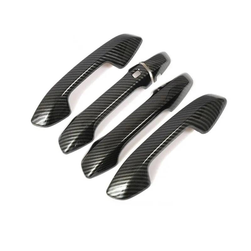 tuyda Aufkleber for Autotürgriffabdeckung, passend for Kia, Forte Cerato K3 BD 2019–2022 GT, Carbonfaser-Chrom-Styling-Zubehör-Aufkleber Dekorative Auflage für Autotürgriffe(Carbon 1 button) von tuyda