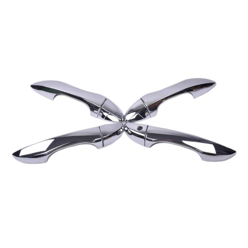 tuyda Aufkleber for Autotürgriffabdeckung, passend for Toyota, Corolla 2014–2018, Styling-Zubehör, glänzendes schwarzes Chrom Dekorative Auflage für Autotürgriffe(Silver handle) von tuyda
