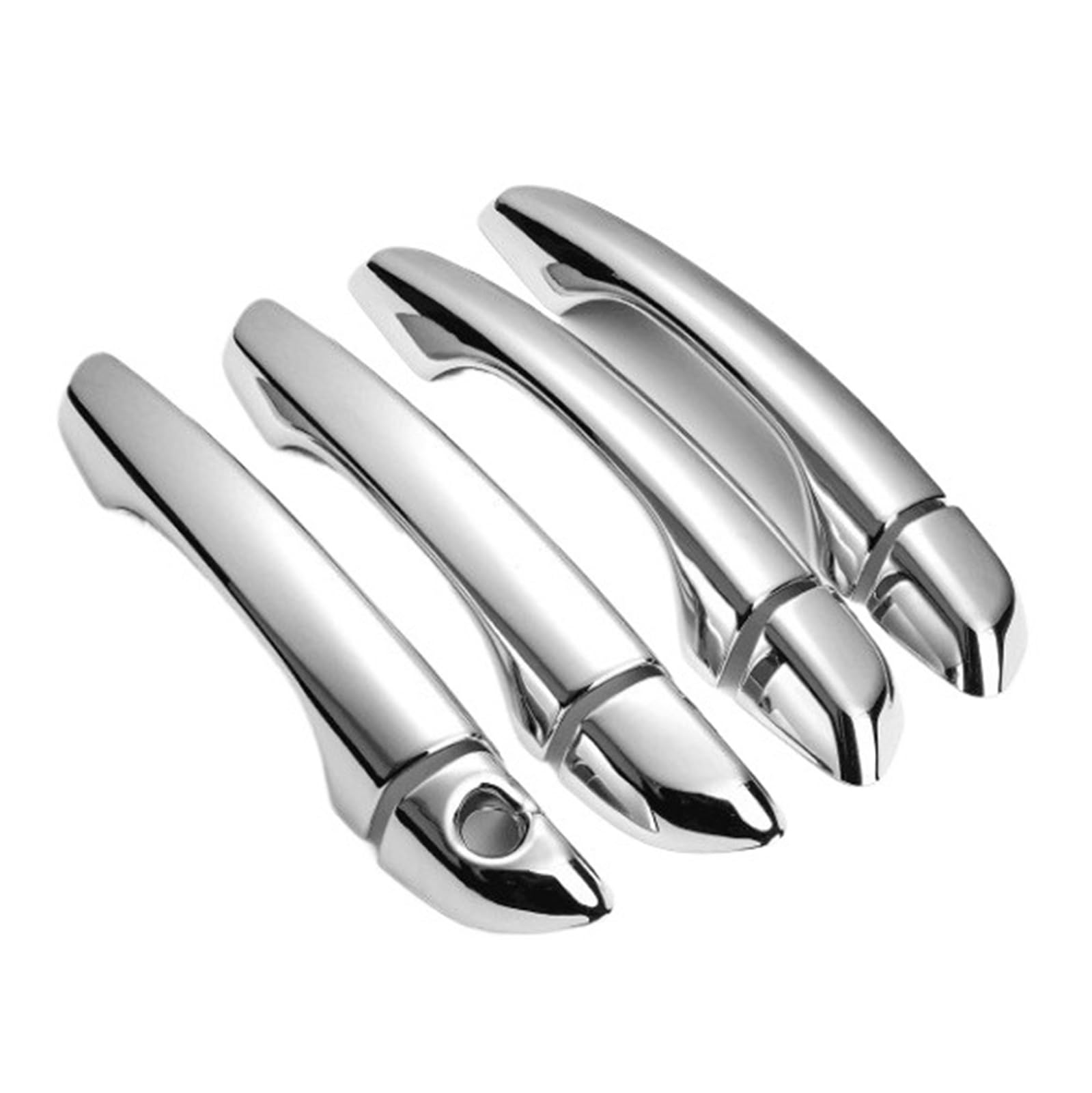 tuyda Aufkleber for die Abdeckung der Autotürgriffschale, passend for Hyundai, ENCINO 2018–2020, Kohlefaser-Chrom-Styling-Zubehör Dekorative Auflage für Autotürgriffe(Silver 0 button) von tuyda