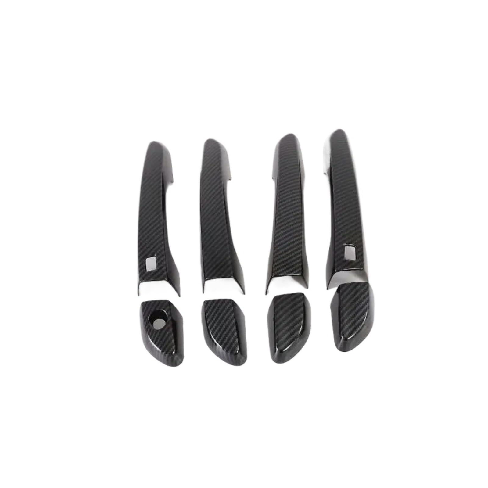 tuyda Aufkleber for die Abdeckung der Autotürgriffschale, passend for Hyundai, Kona 2017–2020, Styling-Zubehör, Kohlefaser-Chrom Dekorative Auflage für Autotürgriffe(Carbon 2 buttons) von tuyda