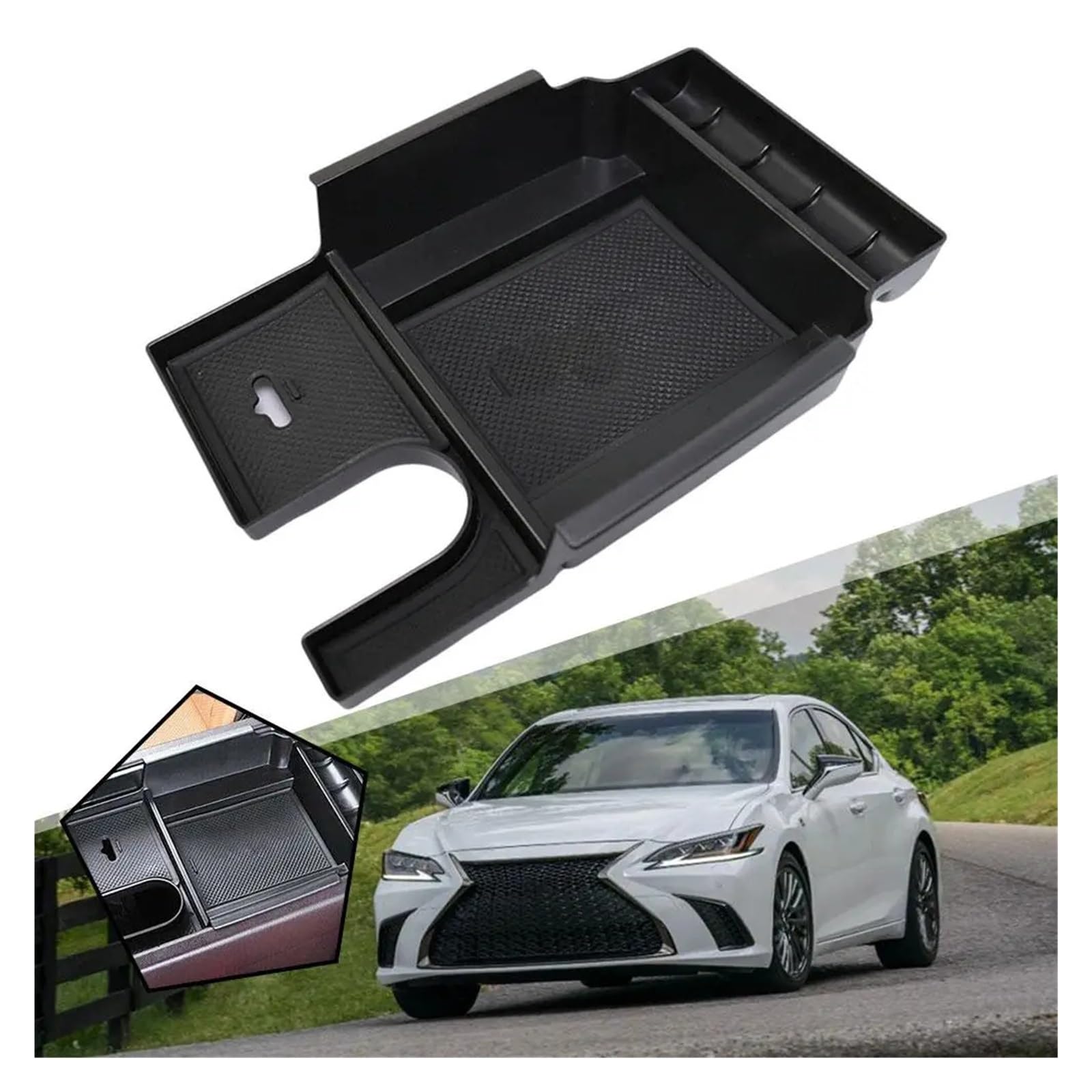 tuyda Auto-Armlehnen-Aufbewahrungsbox, passend for LEXUS, RX RX200t RX350 RX400h RX450h 2016–2022, Mittelkonsolen-Organizer, Auto-Innenraum-Zugang H2P3 Ablagefach für die Armlehne des Fahrzeugs(Black) tuyda Auto-Armlehnen-Aufbewahrungsbox, passend for LEXUS, RX RX200t RX350 RX400h RX450h 2016–2022, Mittelkonsolen-Organizer, Auto-Innenraum-Zugang H2P3 Ablagefach für die Armlehne des Fahrzeugs(Black) von tuyda