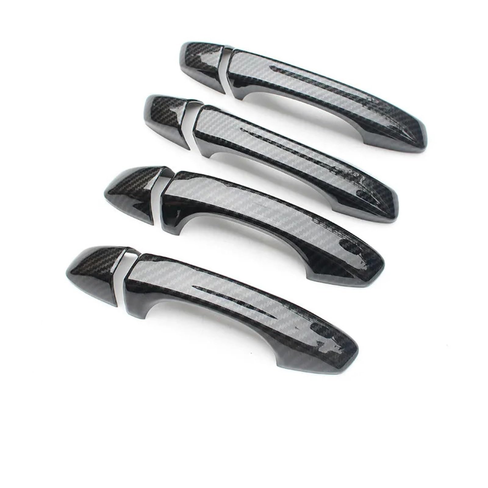 tuyda Auto-Seitentürgriff-Abdeckungs-Ordnungsaufkleber, passend for VW, passend for Arteon, 2017–2021, Kohlefaser-Chrom-Styling-Zubehör Dekorative Auflage für Autotürgriffe(Carbon 0 buttons) von tuyda