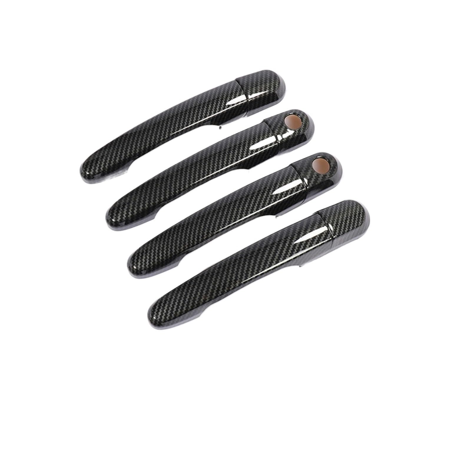 tuyda Auto-Türgriff-Abdeckungs-Zieraufkleber, passend for Hyundai, I20 2008–2013, Chrom-Carbon-Faser-Auto-Overlay Dekorative Auflage für Autotürgriffe(Carbon 2 keyholes) von tuyda