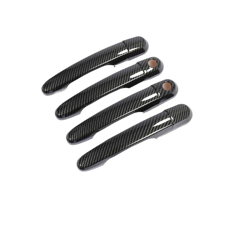 tuyda Auto-Türgriff-Abdeckungs-Zieraufkleber, passend for Hyundai, I20 2008–2013, Chrom-Carbon-Faser-Auto-Overlay Dekorative Auflage für Autotürgriffe(Carbon 2 keyholes) von tuyda