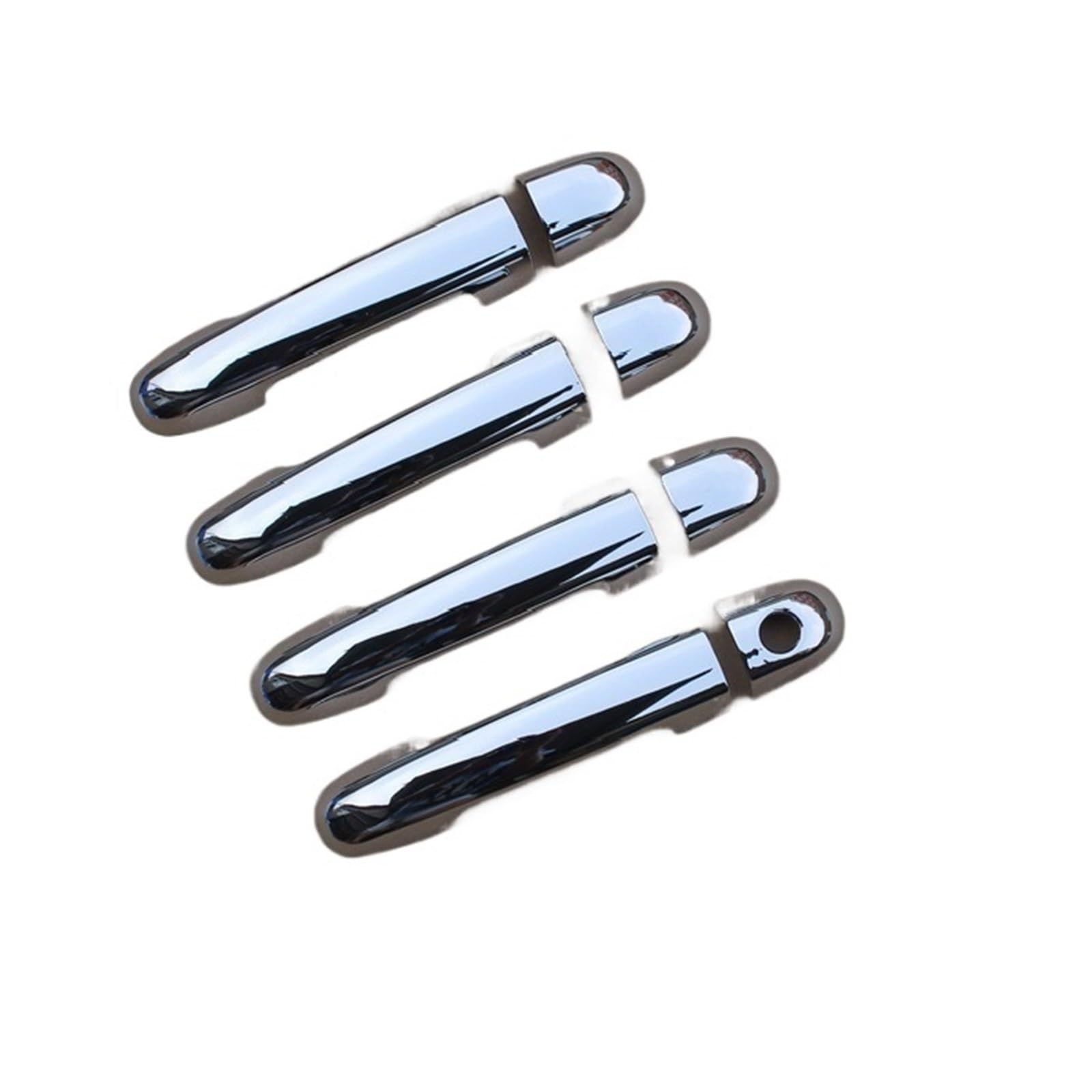 tuyda Auto-Türgriff-Abdeckungs-Zieraufkleber, passend for Hyundai, I20 2008–2013, Chrom-Carbon-Faser-Auto-Overlay Dekorative Auflage für Autotürgriffe(Silver 1 keyhole) von tuyda