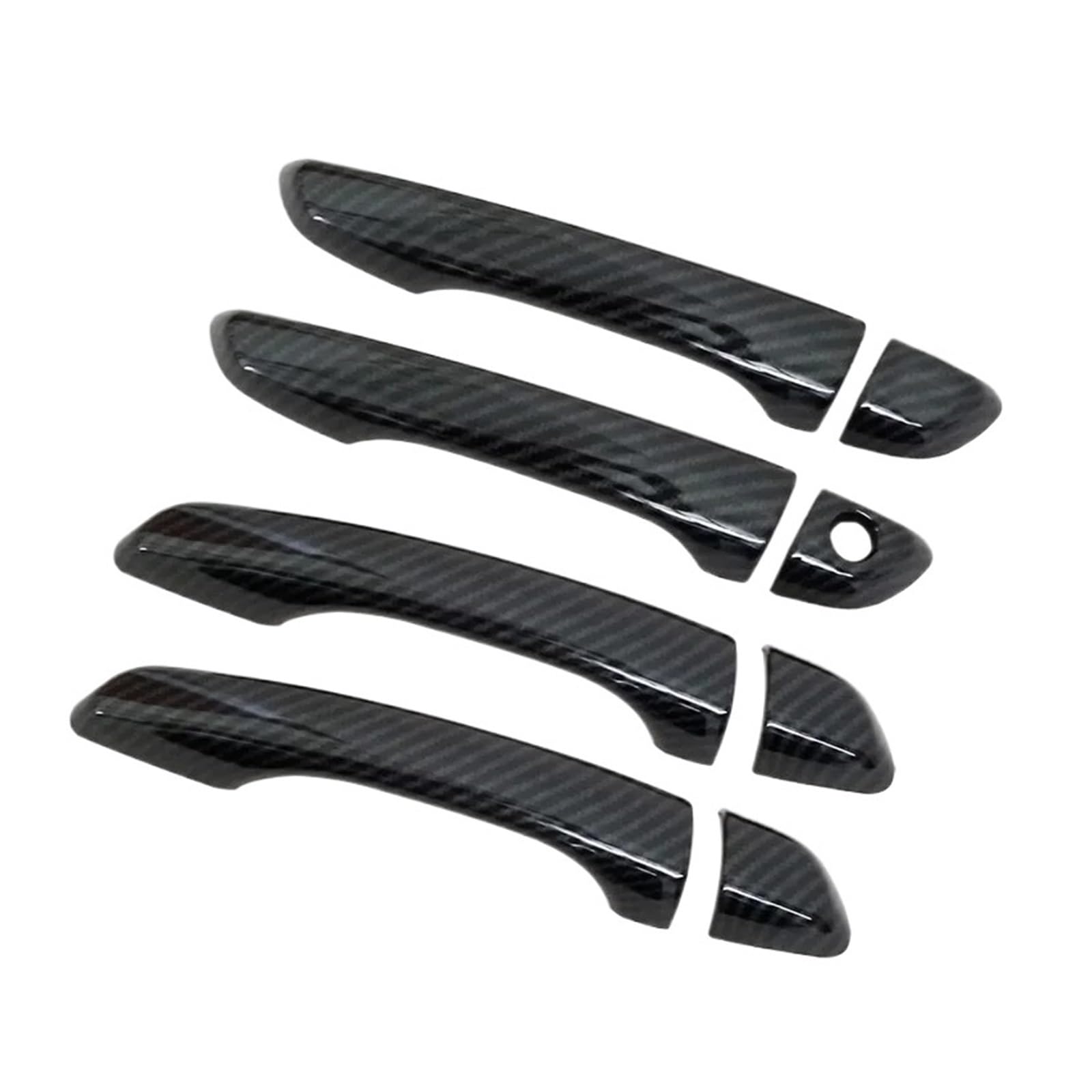 tuyda Auto-Türgriff-Abdeckungs-Zieraufkleber, passend for Hyundai, Solaris Accent 2017–2021, Chrom-Carbon-Faser, Auto-Styling-Zubehör-Overlay Dekorative Auflage für Autotürgriffe(Black no button) von tuyda