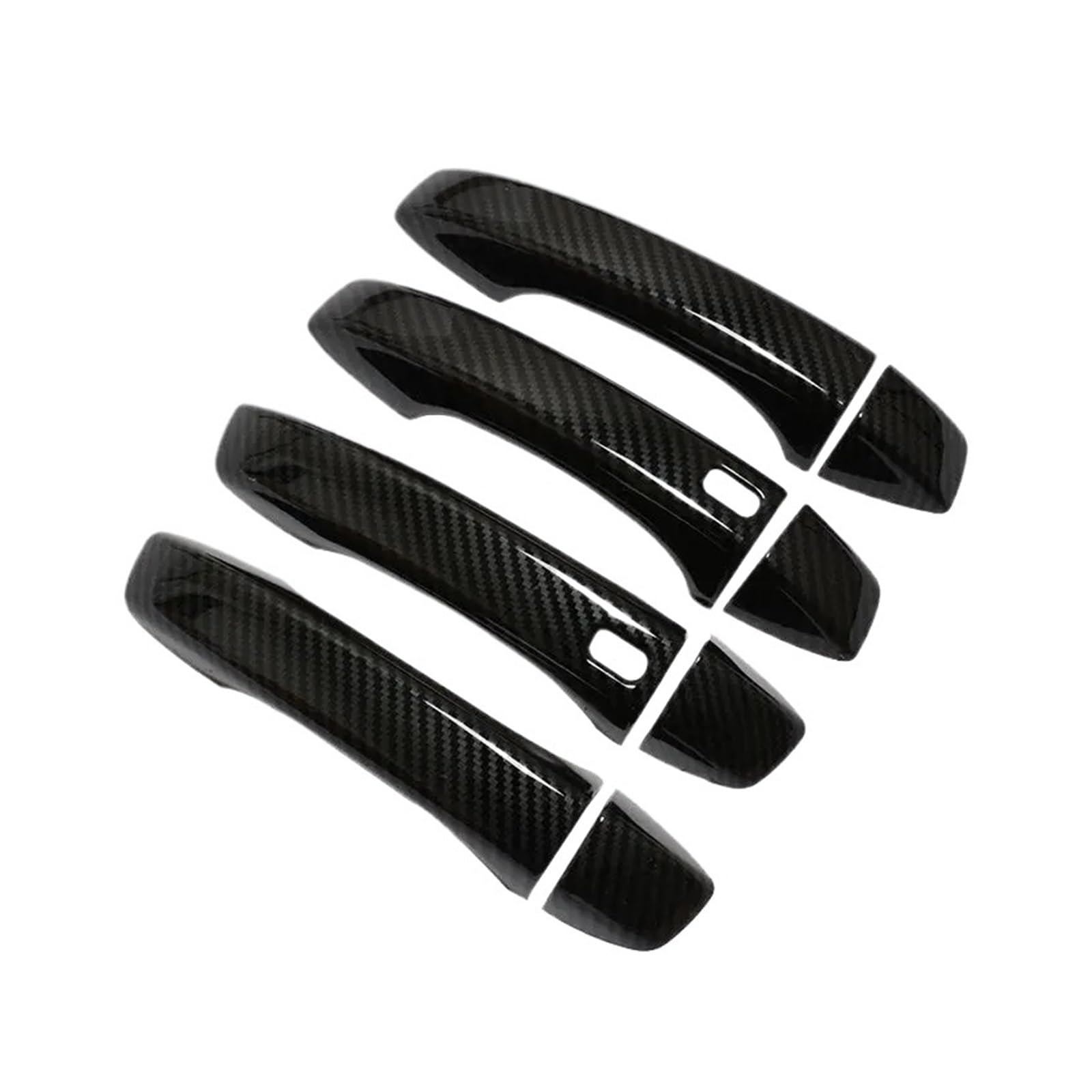 tuyda Auto-Türgriffe, Abdeckung, Verkleidung, Styling-Aufkleber, passend for MG, ZS 2017–2022, Kohlefaser-Chrom-Autozubehör Dekorative Auflage für Autotürgriffe(Carbon 2 buttons) von tuyda