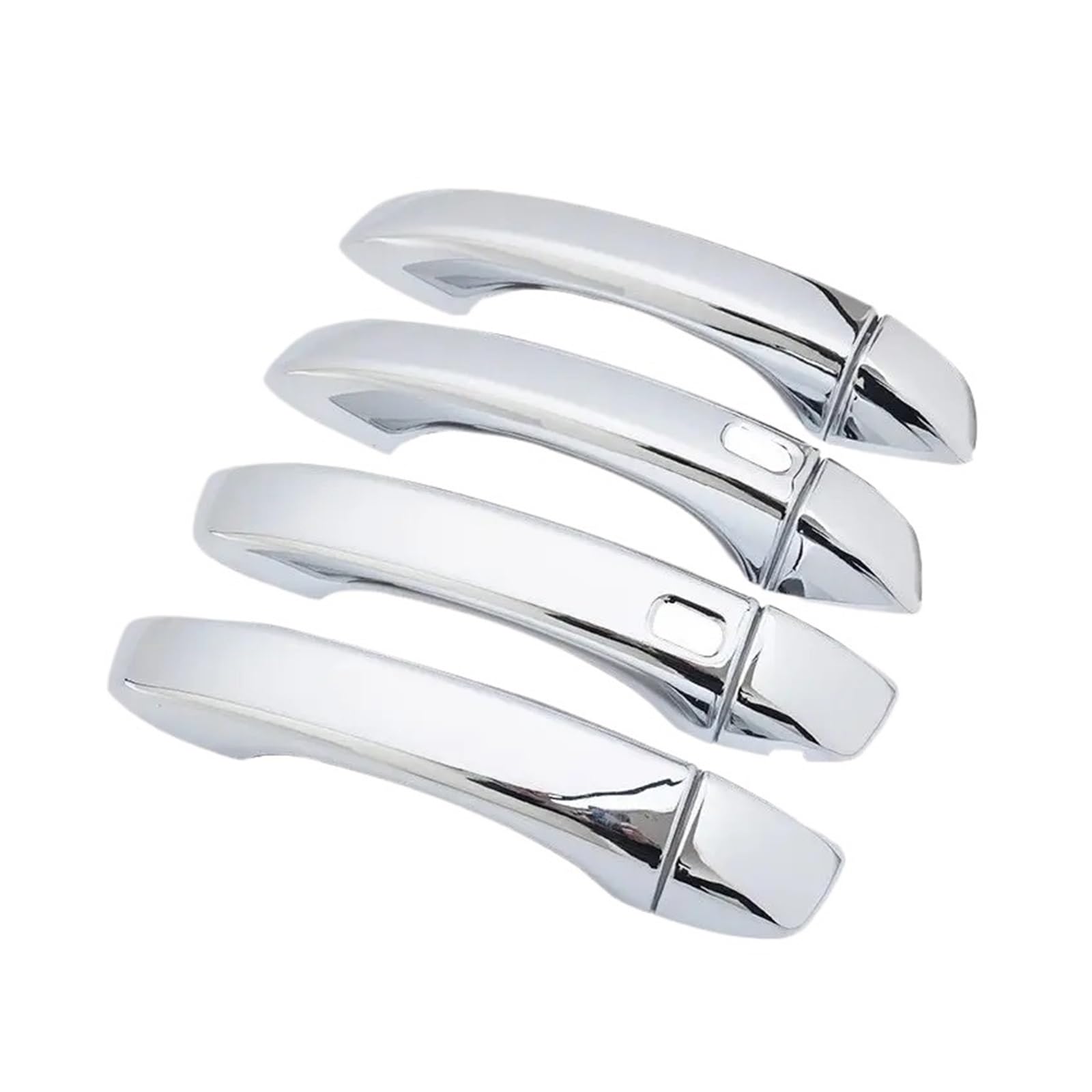 tuyda Auto-Türgriffe, Abdeckung, Verkleidung, Styling-Aufkleber, passend for MG, ZS 2017–2022, Kohlefaser-Chrom-Autozubehör Dekorative Auflage für Autotürgriffe(Silver 2 button) von tuyda