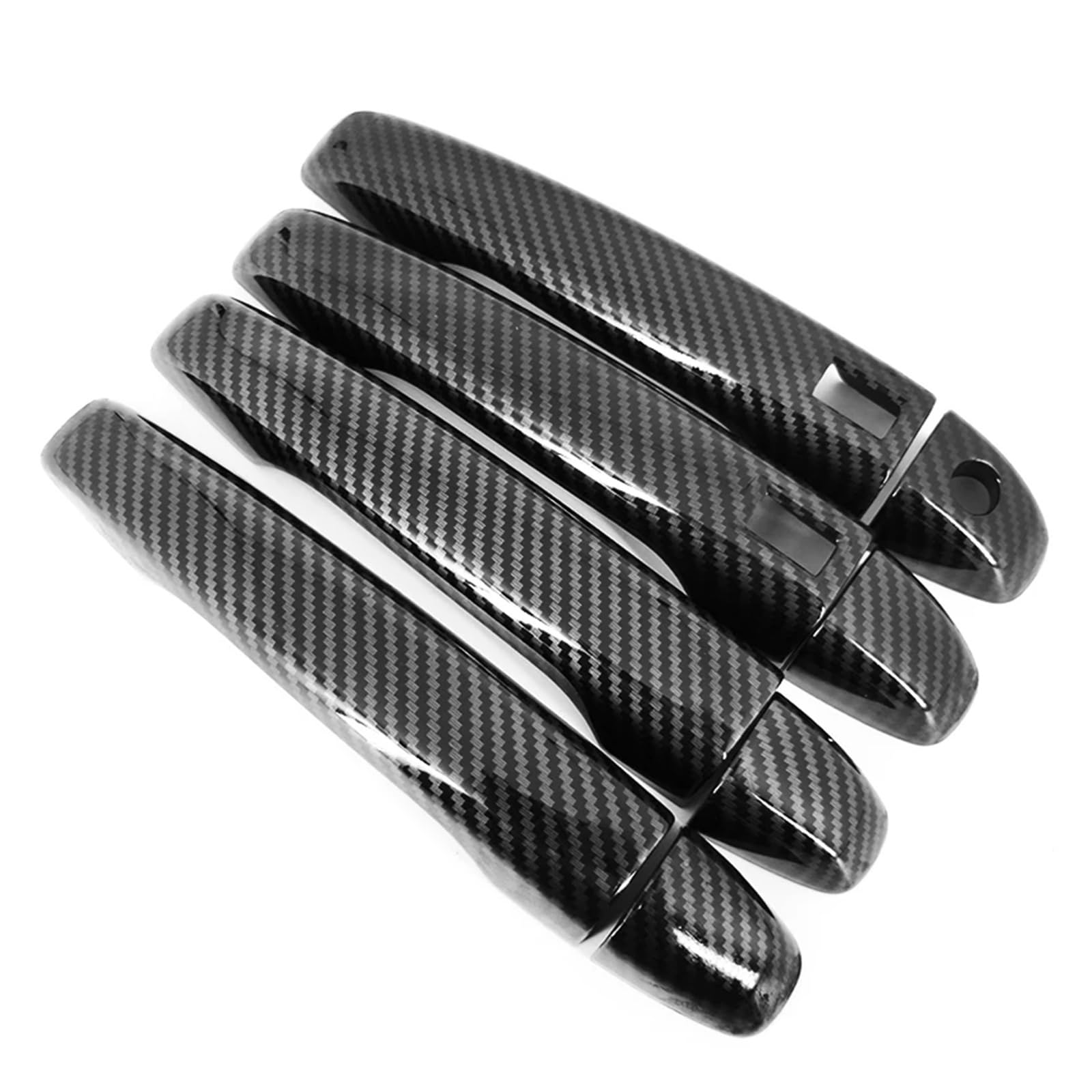 tuyda Autotürgriffabdeckung Dekor Zieraufkleber, passend for Geely, Atlas Emgrand NL-3 Proton X70 BO YUE Styling-Zubehör Kohlefaser Chrom Dekorative Auflage für Autotürgriffe(Carbon fiber) von tuyda