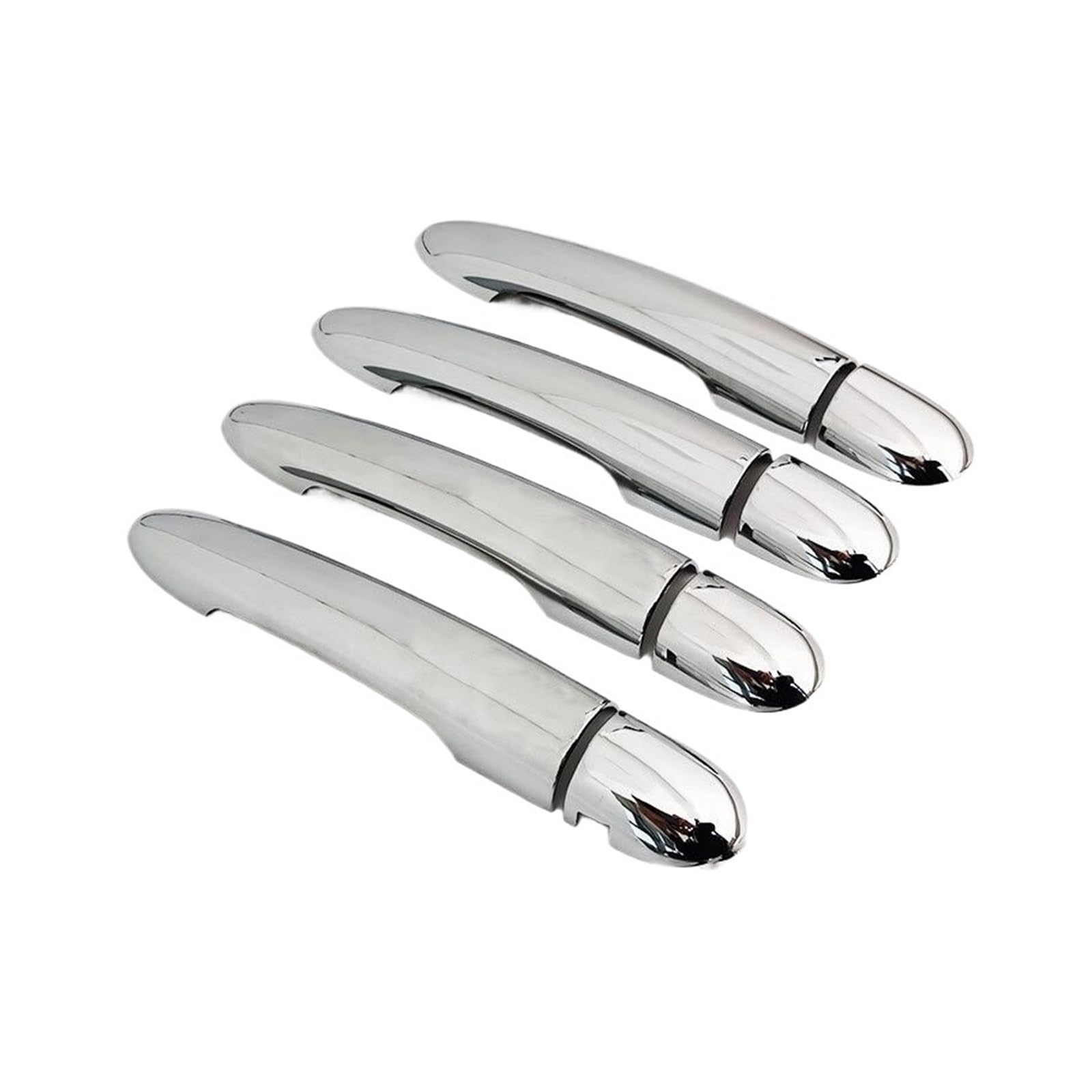 tuyda Autotürgriffabdeckungen, passend for Renault, Megane MK2 2002–2008, Kohlefaser-Chrom-Styling-Zubehör Dekorative Auflage für Autotürgriffe(Silver) von tuyda