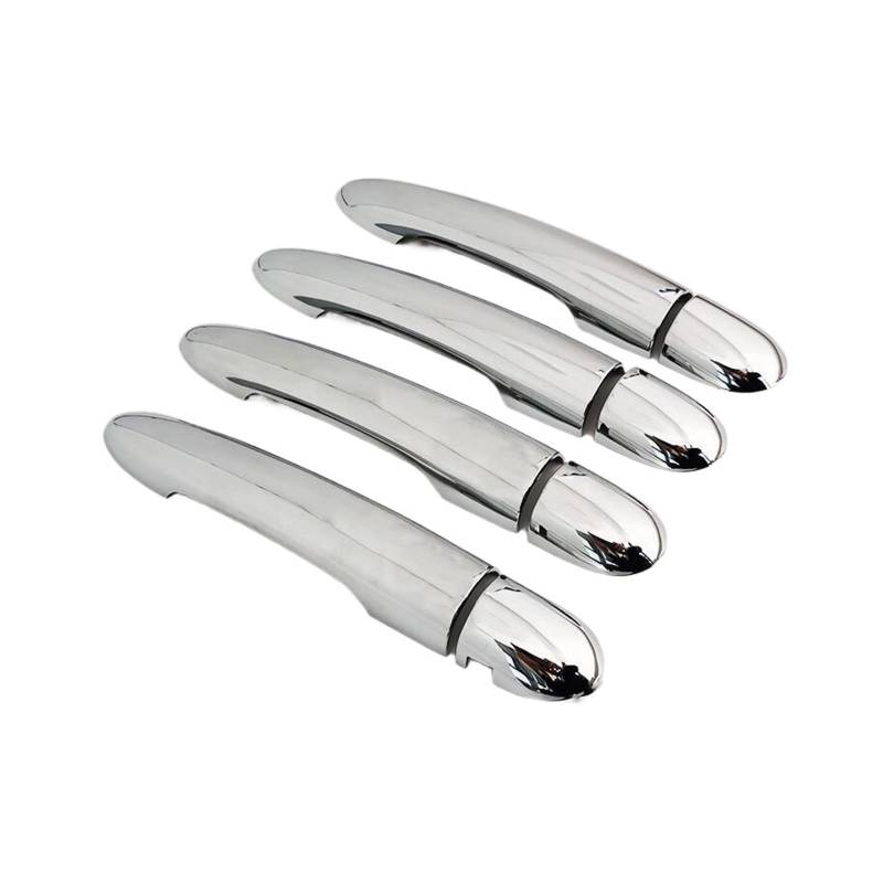 tuyda Autotürgriffabdeckungen, passend for Renault, Megane MK2 2002–2008, Kohlefaser-Chrom-Styling-Zubehör Dekorative Auflage für Autotürgriffe(Silver) von tuyda
