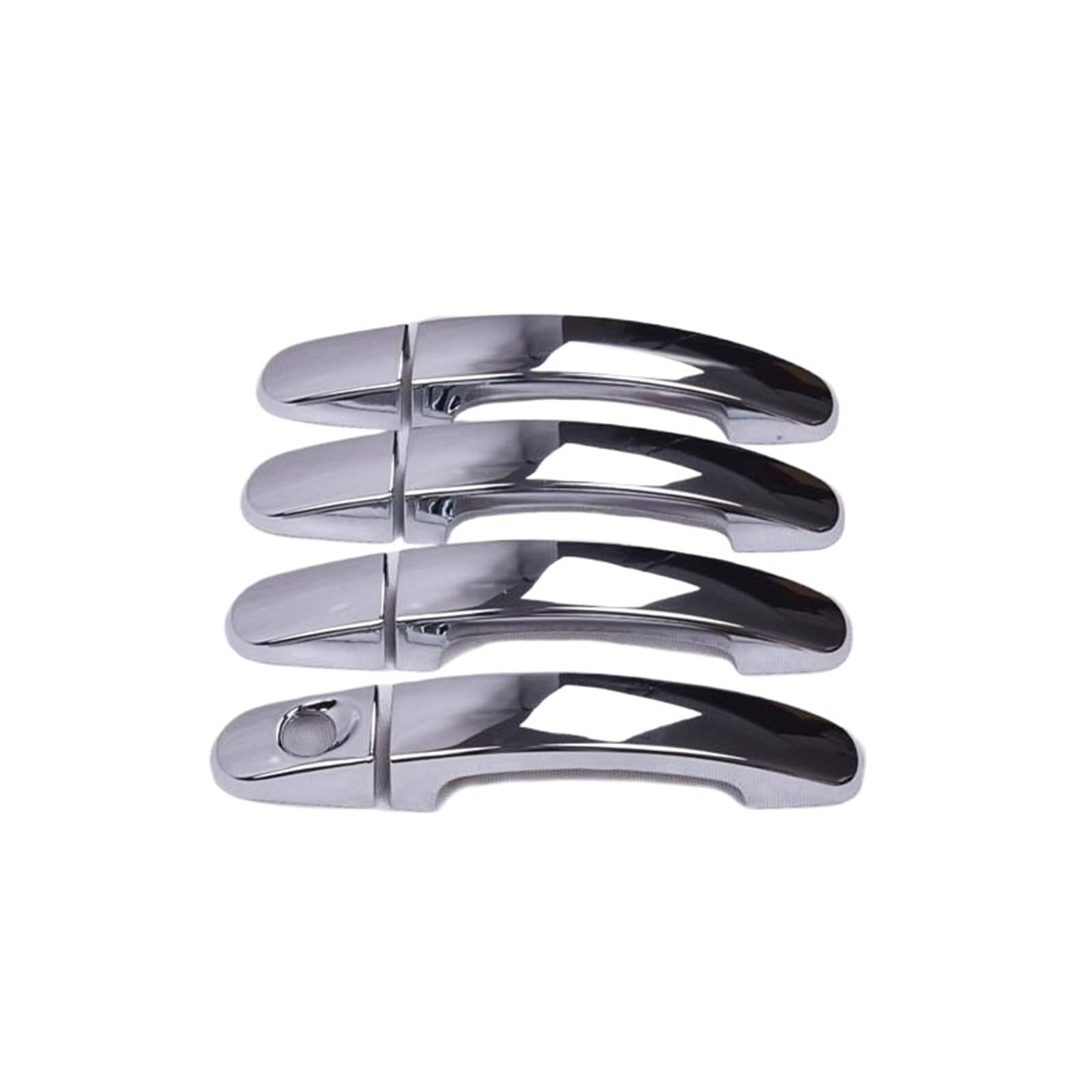 tuyda Autotürgriffabdeckungs-Dekorverkleidung, passend for Ford, C-MAX 2004–2010 MK1 C MAX Carbonfaser-Chrom-Styling-Zubehör Dekorative Auflage für Autotürgriffe(Silver) von tuyda