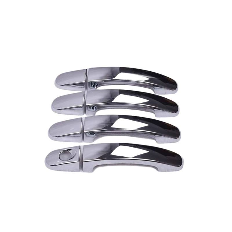 tuyda Autotürgriffabdeckungs-Dekorverkleidung, passend for Ford, C-MAX 2004–2010 MK1 C MAX Carbonfaser-Chrom-Styling-Zubehör Dekorative Auflage für Autotürgriffe(Silver) von tuyda