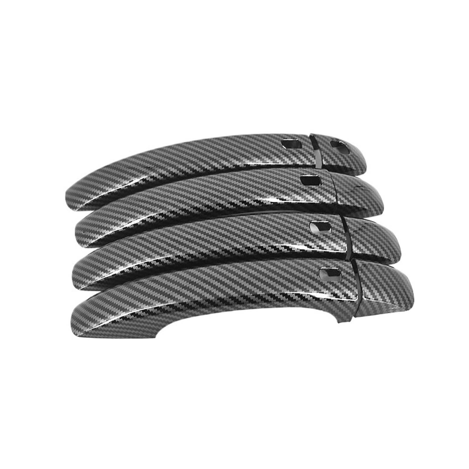 tuyda Autotürgriffabdeckungs-Zieraufkleber, passend for A4, B8 Q5 Q3, Kohlefaser-Chrom-Styling, Autozubehör Dekorative Auflage für Autotürgriffe(Carbon fiber) von tuyda