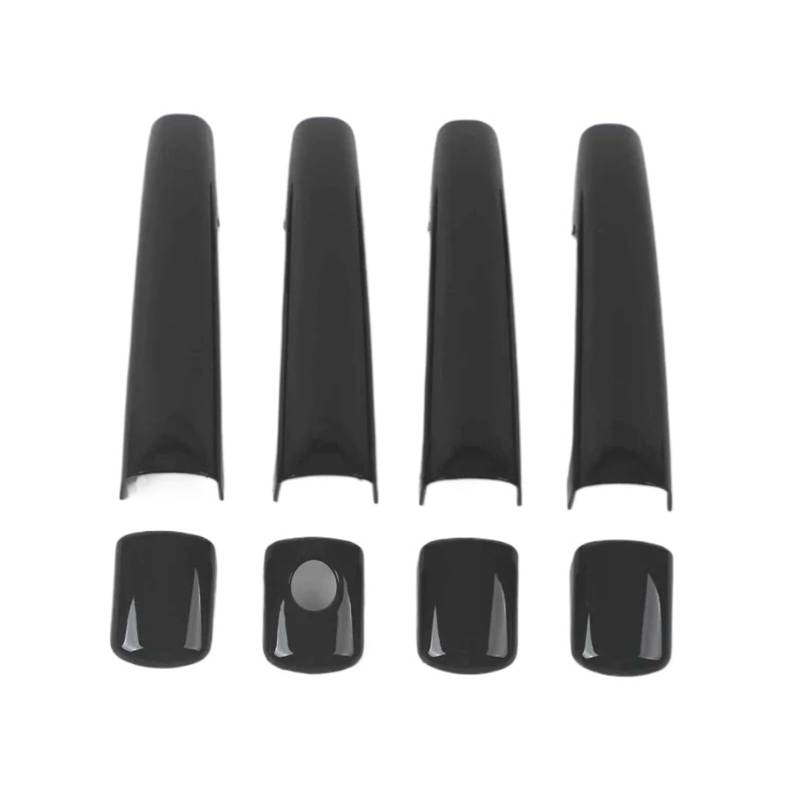 tuyda Autotürgriffabdeckungs-Zieraufkleber, passend for Citroen, C3 Mk2 C3 Picasso Aircross 2010–2016, Kohlefaser-Chrom-Styling, Autozubehör Dekorative Auflage für Autotürgriffe(Black) von tuyda