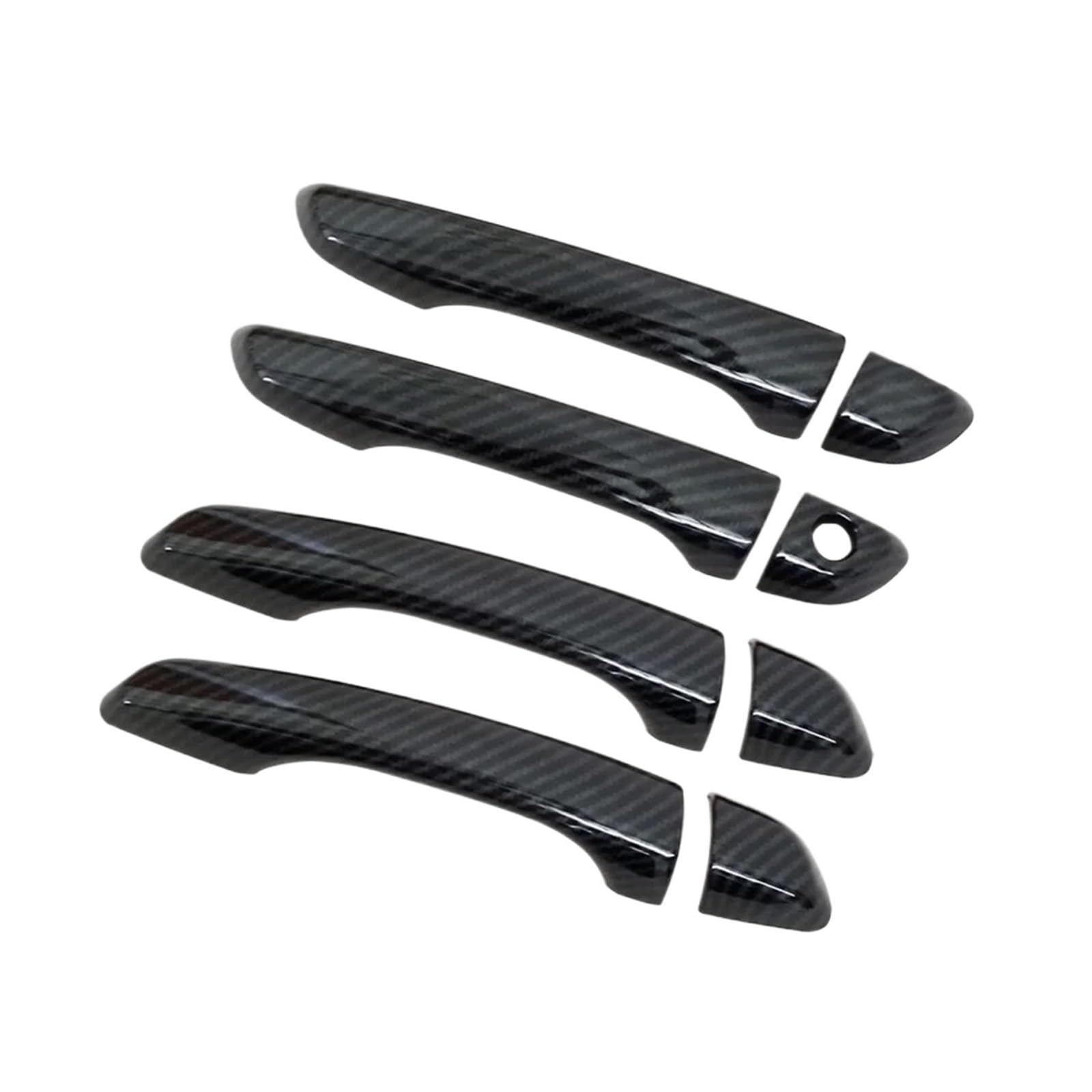 tuyda Autotürgriffabdeckungs-Zieraufkleber, passend for Citroen, DS7 Crossback 2018–2021, Kohlefaser-Chrom-Styling, Autozubehör Dekorative Auflage für Autotürgriffe(Carbon fiber) von tuyda