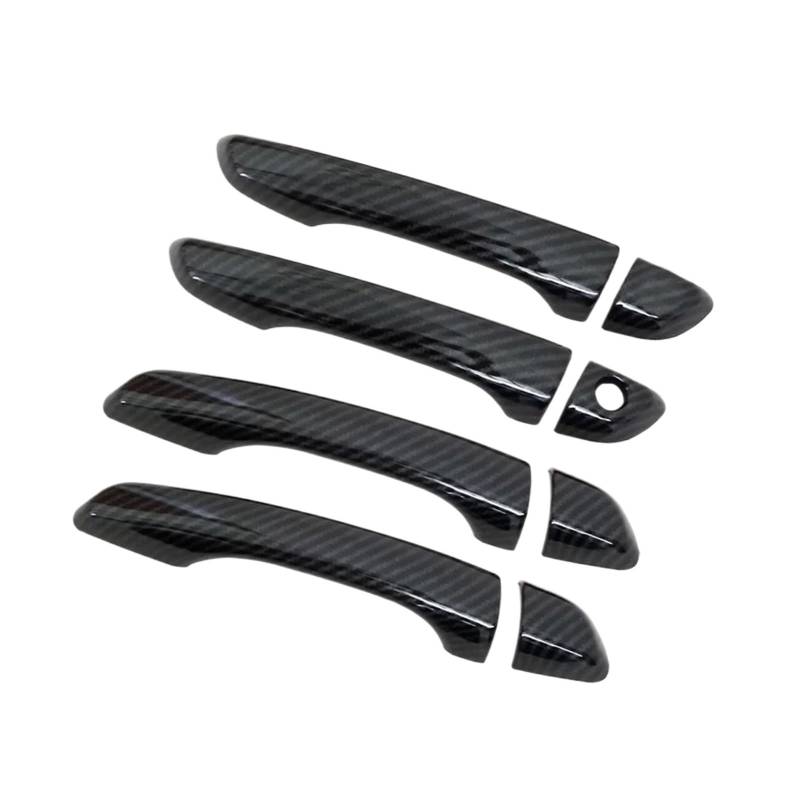 tuyda Autotürgriffabdeckungs-Zieraufkleber, passend for Citroen, DS7 Crossback 2018–2021, Kohlefaser-Chrom-Styling, Autozubehör Dekorative Auflage für Autotürgriffe(Carbon fiber) von tuyda