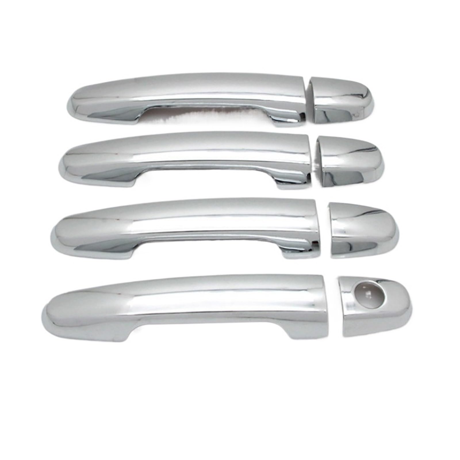 tuyda Autotürgriffabdeckungsverkleidung, passend for Citroen, C1 MK2 2015–2019, Styling-Zubehör, Chrom Dekorative Auflage für Autotürgriffe(Silver 0 Button) von tuyda