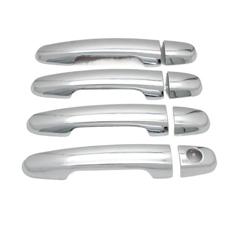 tuyda Autotürgriffabdeckungsverkleidung, passend for Citroen, C1 MK2 2015–2019, Styling-Zubehör, Chrom Dekorative Auflage für Autotürgriffe(Silver 0 Button) von tuyda