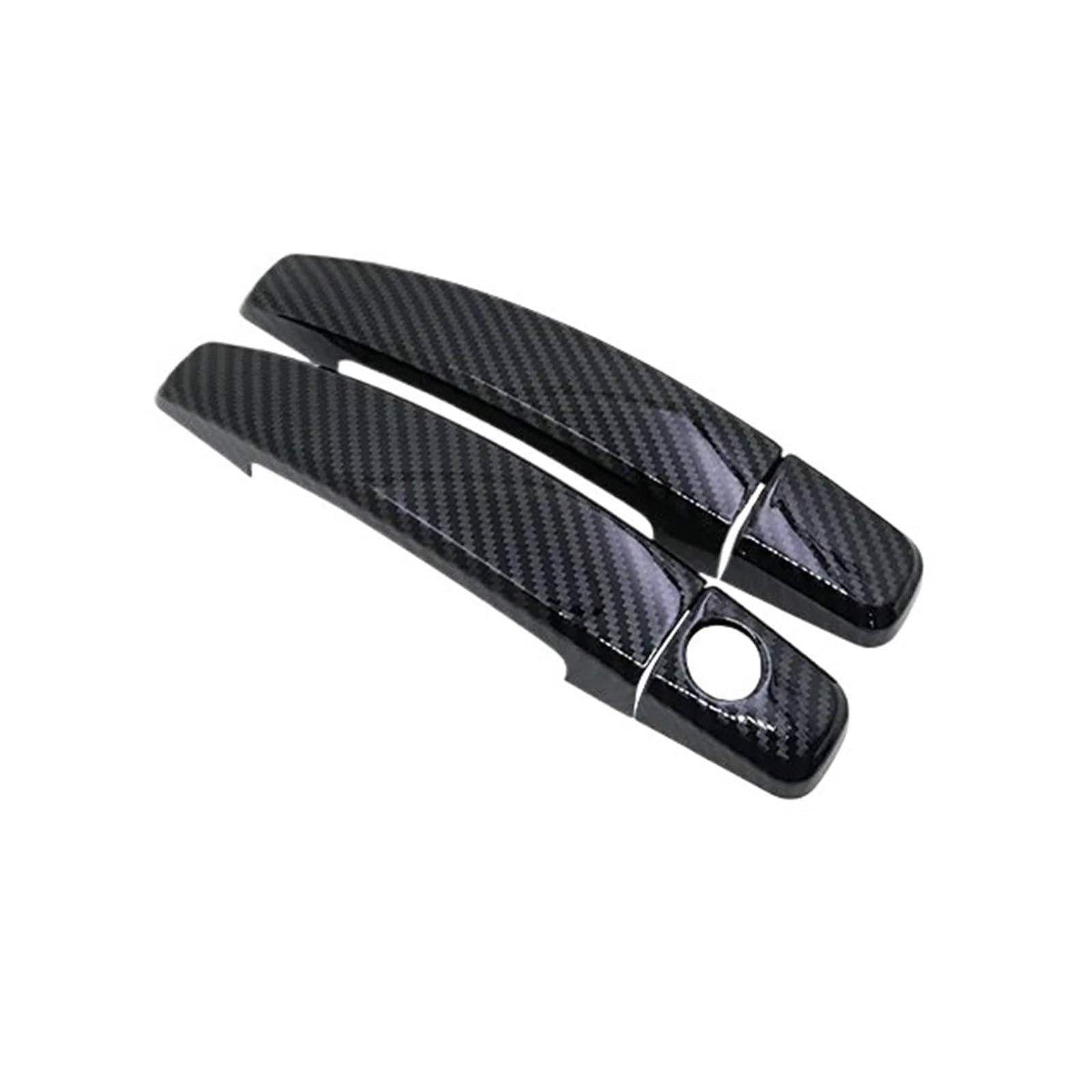 tuyda Autotürgriffabdeckungsverkleidung, passend for Opel, Chevrolet Sonic Aveo Barina 2012–2020, Chrom-Kohlefaser-Auto-Styling-Zubehör Dekorative Auflage für Autotürgriffe(Black for 2 door) von tuyda
