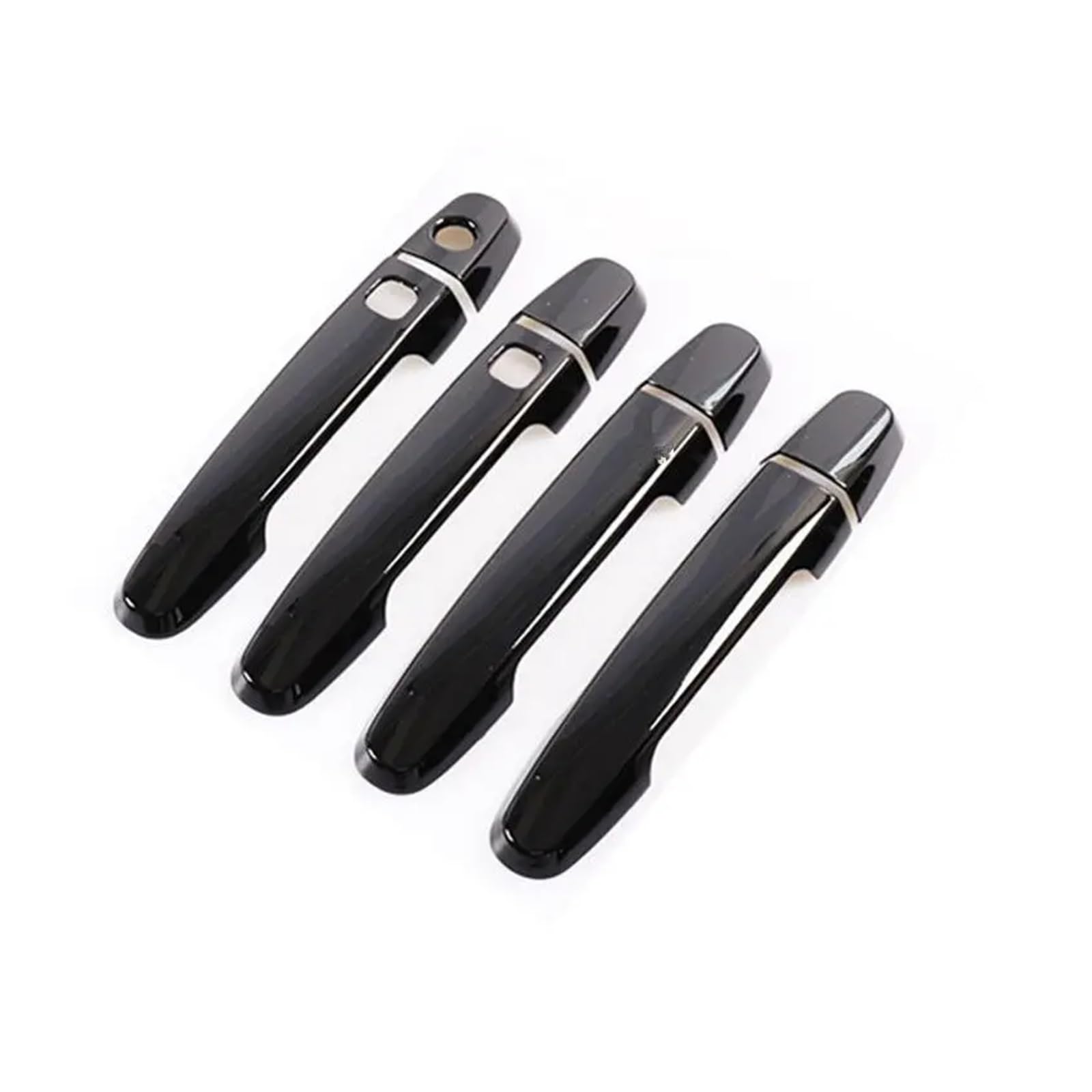 tuyda Autotürgriffabdeckungsverkleidung, passend for Toyota, Auris E150 MK1 2006–2012, glänzendes schwarzes Chrom-Styling-Zubehör Dekorative Auflage für Autotürgriffe(Black 2 Buttons) von tuyda