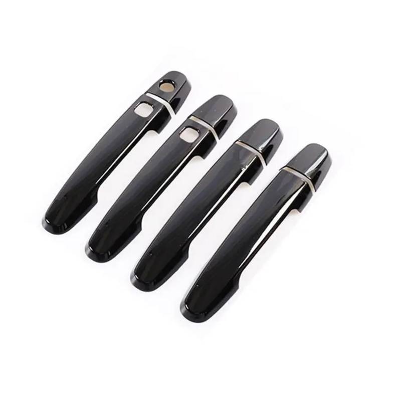tuyda Autotürgriffabdeckungsverkleidung, passend for Toyota, Auris E150 MK1 2006–2012, glänzendes schwarzes Chrom-Styling-Zubehör Dekorative Auflage für Autotürgriffe(Black 2 Buttons) von tuyda