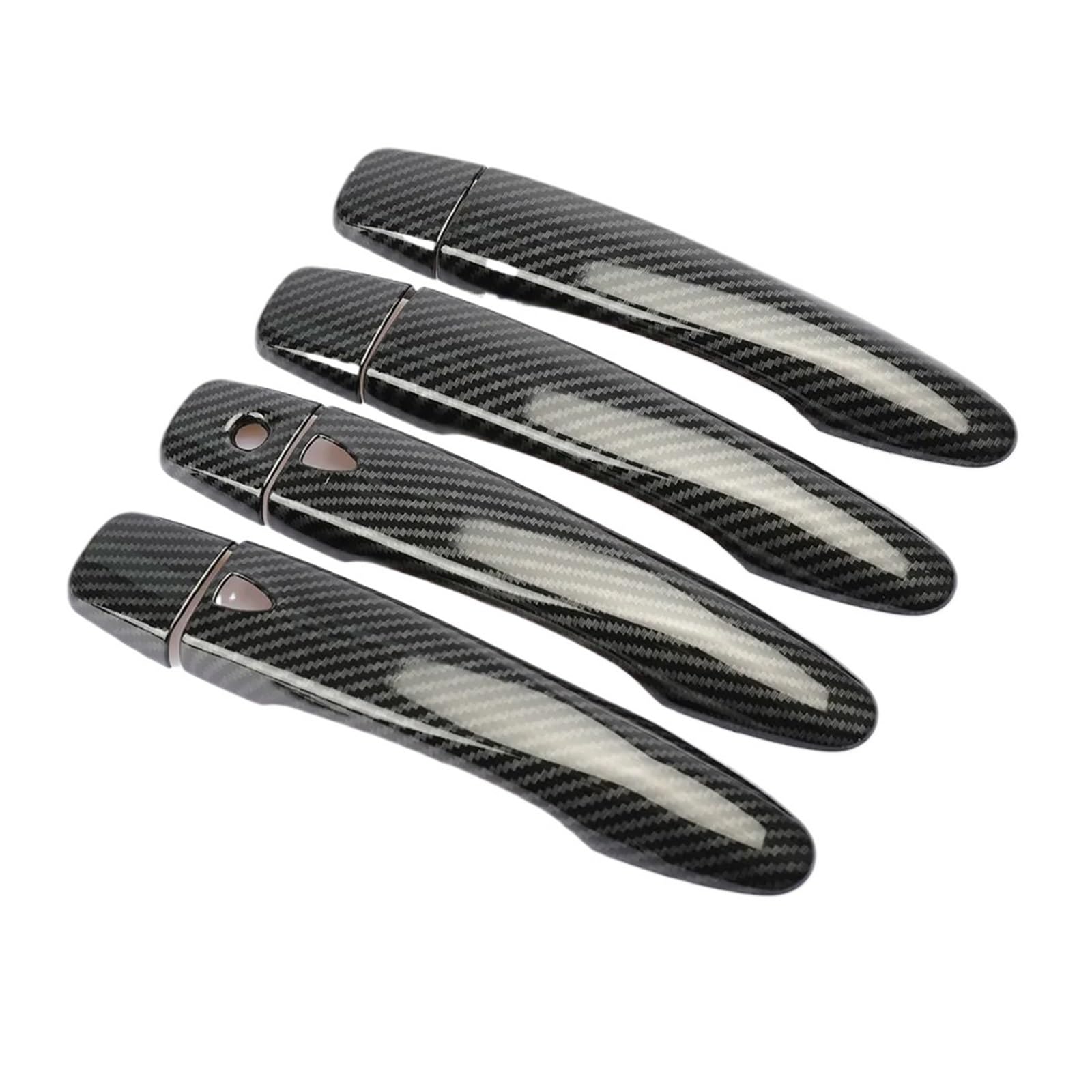 tuyda TÜRGRIFF-ABDECKUNG-FANGKAPPE-ZIERLEISTUNG, passend for Nissan, Kicks 2016–2020, ZUBEHÖR for KOHLENSTOFFFASER-CHROMFORMTEILE Dekorative Auflage für Autotürgriffe(Black 2 buttons) von tuyda