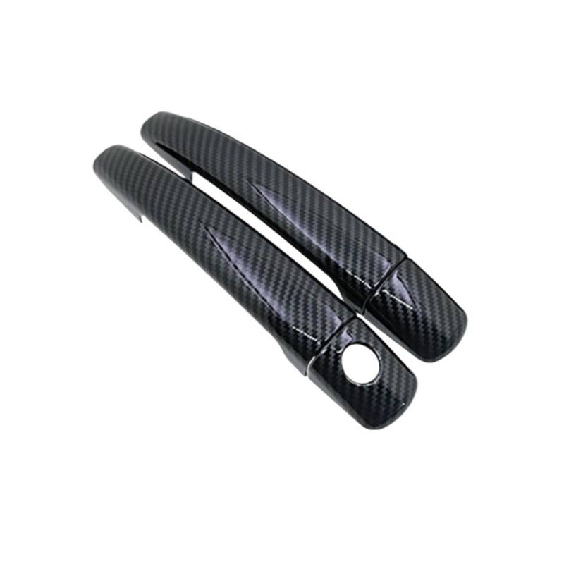 tuyda TÜRGRIFFABDECKUNG, passend for Peugeot 208 2012–2018, CHROM-CARBON-FASER-AUTO-STYLING-ZUBEHÖR Dekorative Auflage für Autotürgriffe(Black for 2 door) von tuyda