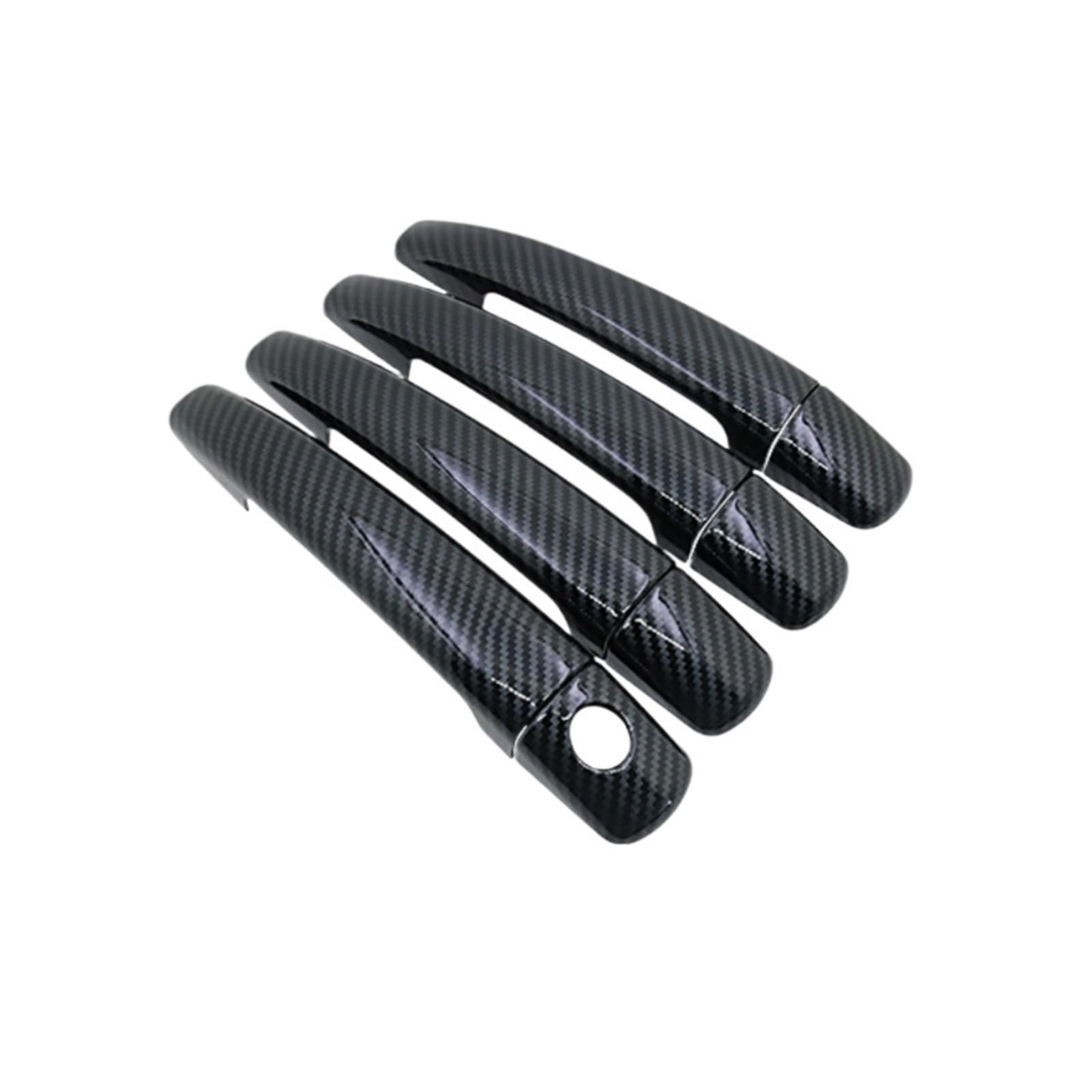 tuyda TÜRGRIFFABDECKUNG, passend for Peugeot 208 2012–2018, CHROM-CARBON-FASER-AUTO-STYLING-ZUBEHÖR Dekorative Auflage für Autotürgriffe(Black for 4 door) von tuyda