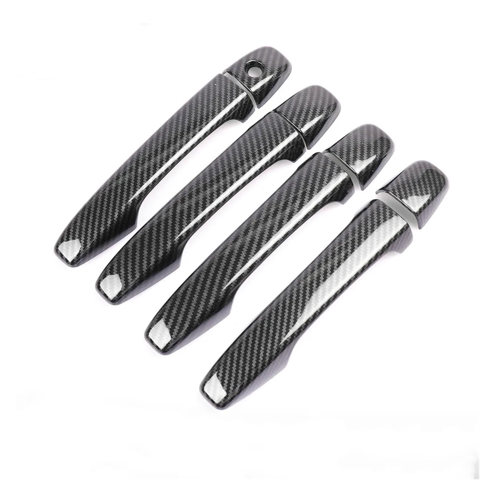tuyda TÜRGRIFFABDECKUNGSVERKLEIDUNG, passend for CITROEN, C4 C4 PICASSO C6, passend for PEUGEOT, 207 308 407 CHROM Kohlefaser AUTOSTYLING-ZUBEHÖR Dekorative Auflage für Autotürgriffe(Black) von tuyda