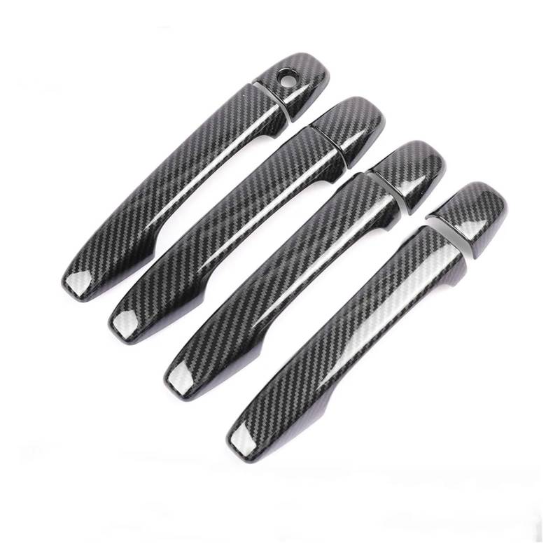 tuyda TÜRGRIFFABDECKUNGSVERKLEIDUNG, passend for CITROEN, C4 C4 PICASSO C6, passend for PEUGEOT, 207 308 407 CHROM Kohlefaser AUTOSTYLING-ZUBEHÖR Dekorative Auflage für Autotürgriffe(Black) von tuyda