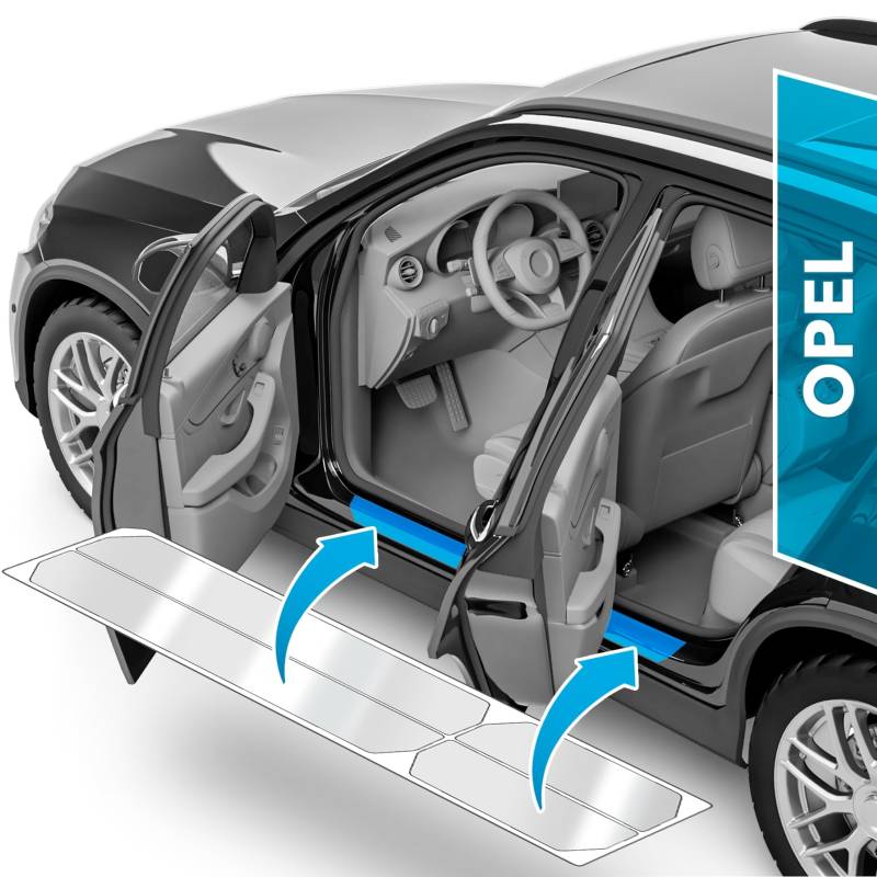 Auto Einstiegsleisten Schutz für Opel Grandland A18 I 2017-2024 - Schutzfolie Autotür Zubehör Zierleisten Lackschutzfolie Transparent von uProtect