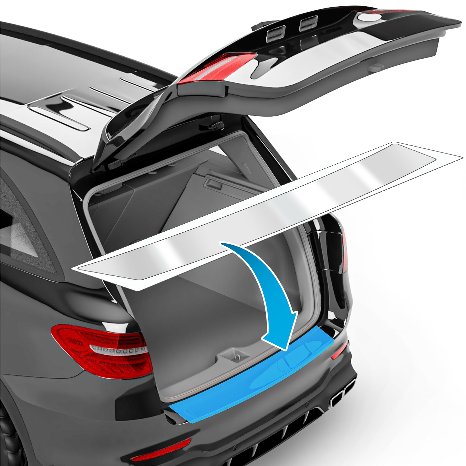 Auto Ladekantenschutz Folie für BMW 3er Touring 7 (VII) G21 I 2019-2022 - Stoßstangenschutz, Kratzschutz, Lackschutzfolie - Transparent glänzend Selbstklebend von uProtect