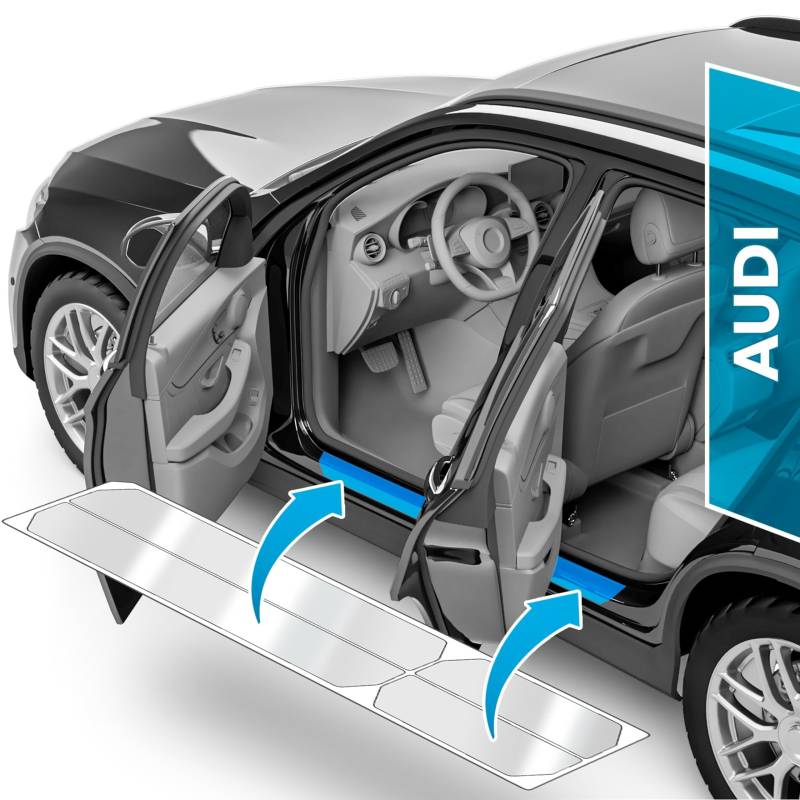 Auto Einstiegsleisten Schutz für Audi A4 Avant B9 8W I 2015-2024 - Schutzfolie Autotür Zubehör Zierleisten Lackschutzfolie Transparent von uProtect