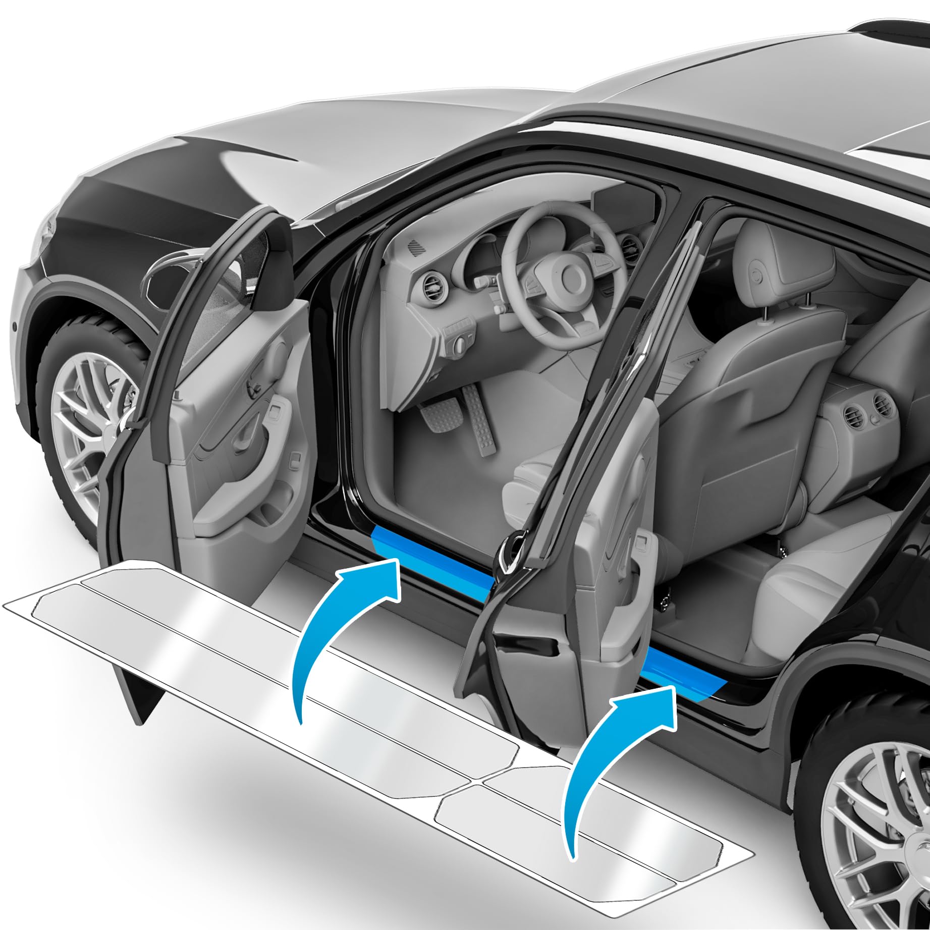 Auto Einstiegsleisten Schutz für BMW 1er 3 (III) F40 I 2019-2024 - Schutzfolie Autotür Zubehör Zierleisten Lackschutzfolie Transparent von uProtect