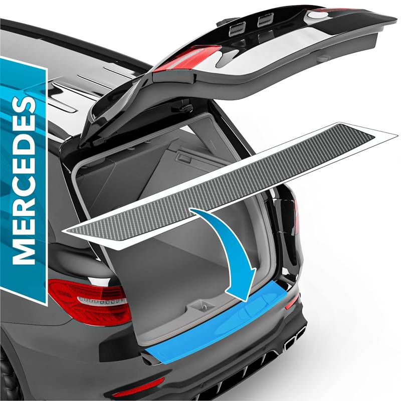 uProtect Auto Ladekantenschutz Folie für Mercedes Benz C-Klasse Limousine W206 I 2021-2025 - Stoßstangenschutz, Kratzschutz, Lackschutzfolie - Carbon Optik Selbstklebend von uProtect