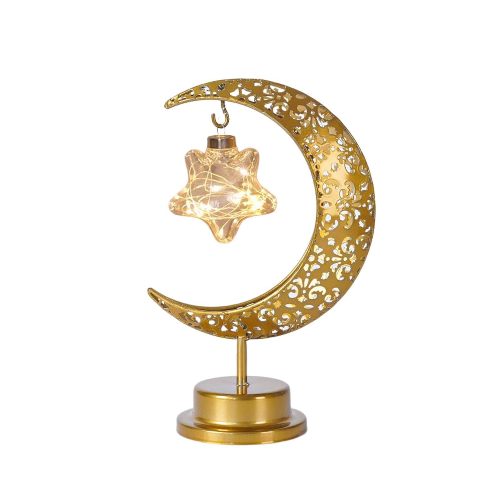 ulapithi Eid Tischlicht, Eid Crescent LED-Nachtlichter, Ramadan Festival Dekoration Lampe Nachtlicht, Geeignet für Eid-Dekoration von ulapithi