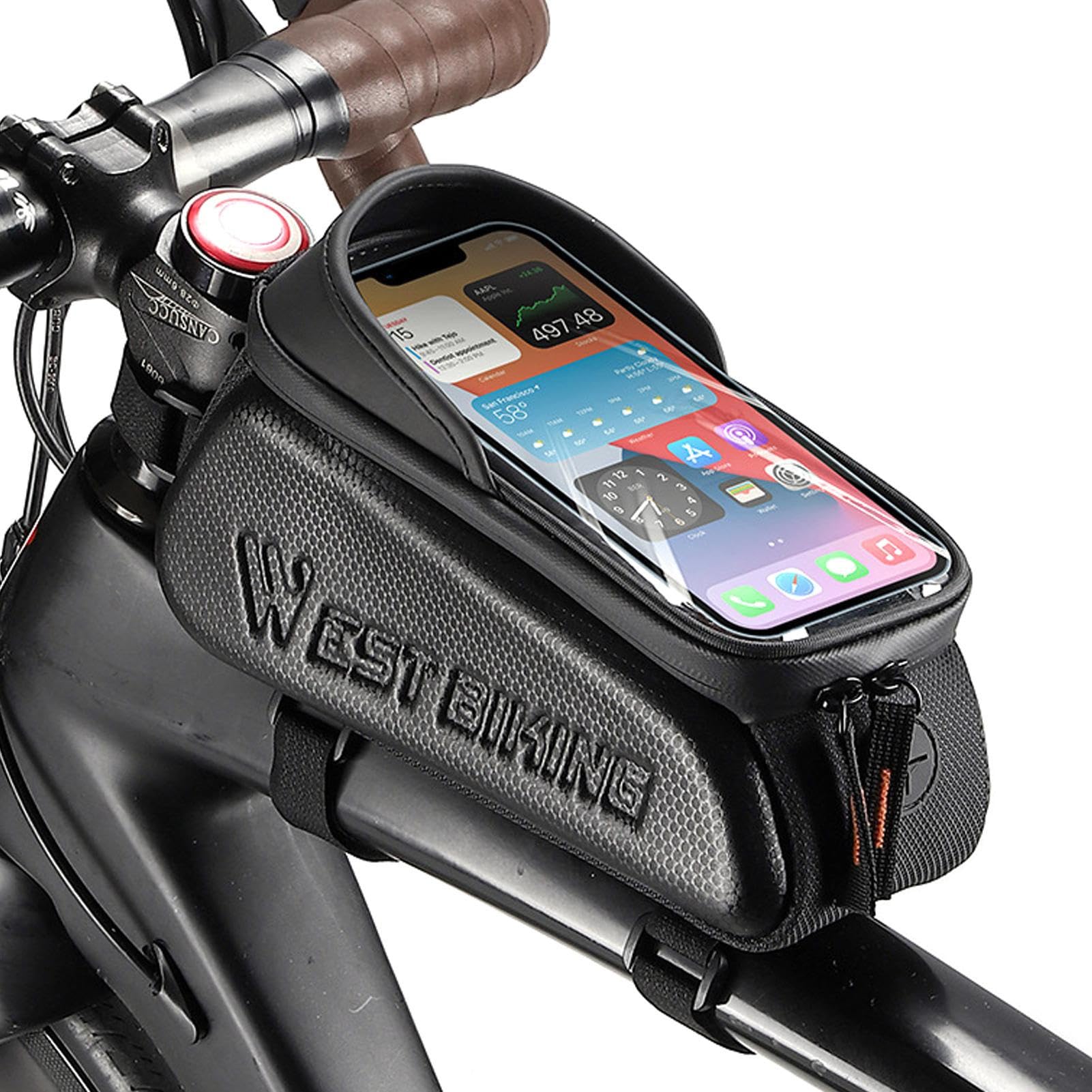 ulapithi Fahrrad-Handy-Frontrahmentasche,Fahrrad-Aufbewahrungspaket mit Kopfhörerloch | Handyhalter, wasserdichte Fahrrad-Handytasche, Fahrrad-Lenkertasche, Sonnenblende für Handys von ulapithi